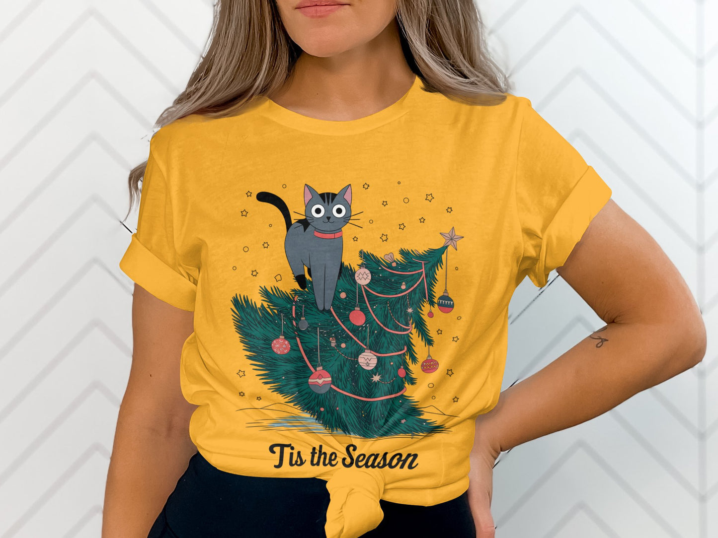 Cute Cat Sweatshirt, Funny Christmas Sweatshirt, Holiday Cat Shirt, Cat Lover Gift