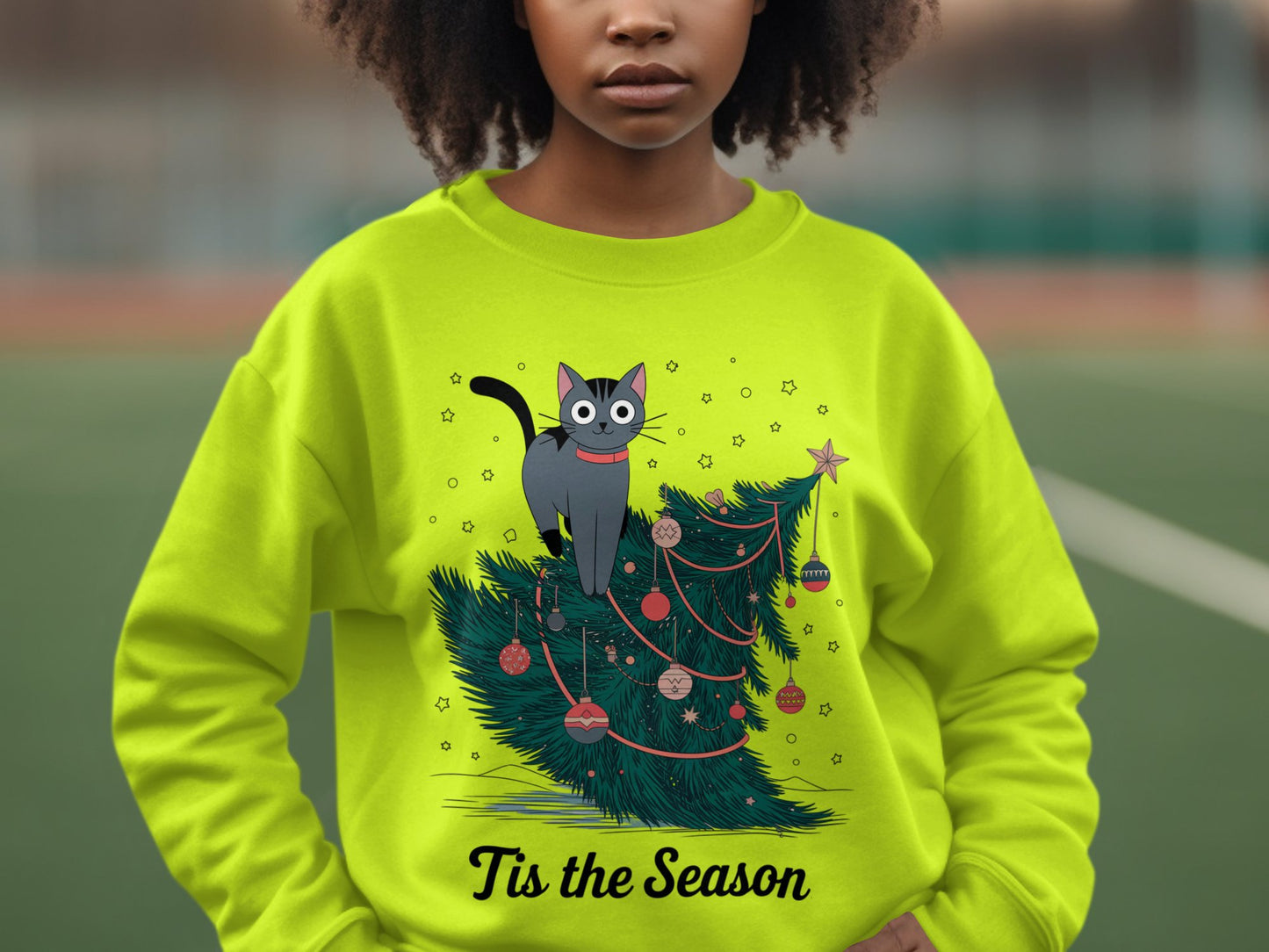 Cute Cat Sweatshirt, Funny Christmas Sweatshirt, Holiday Cat Shirt, Cat Lover Gift