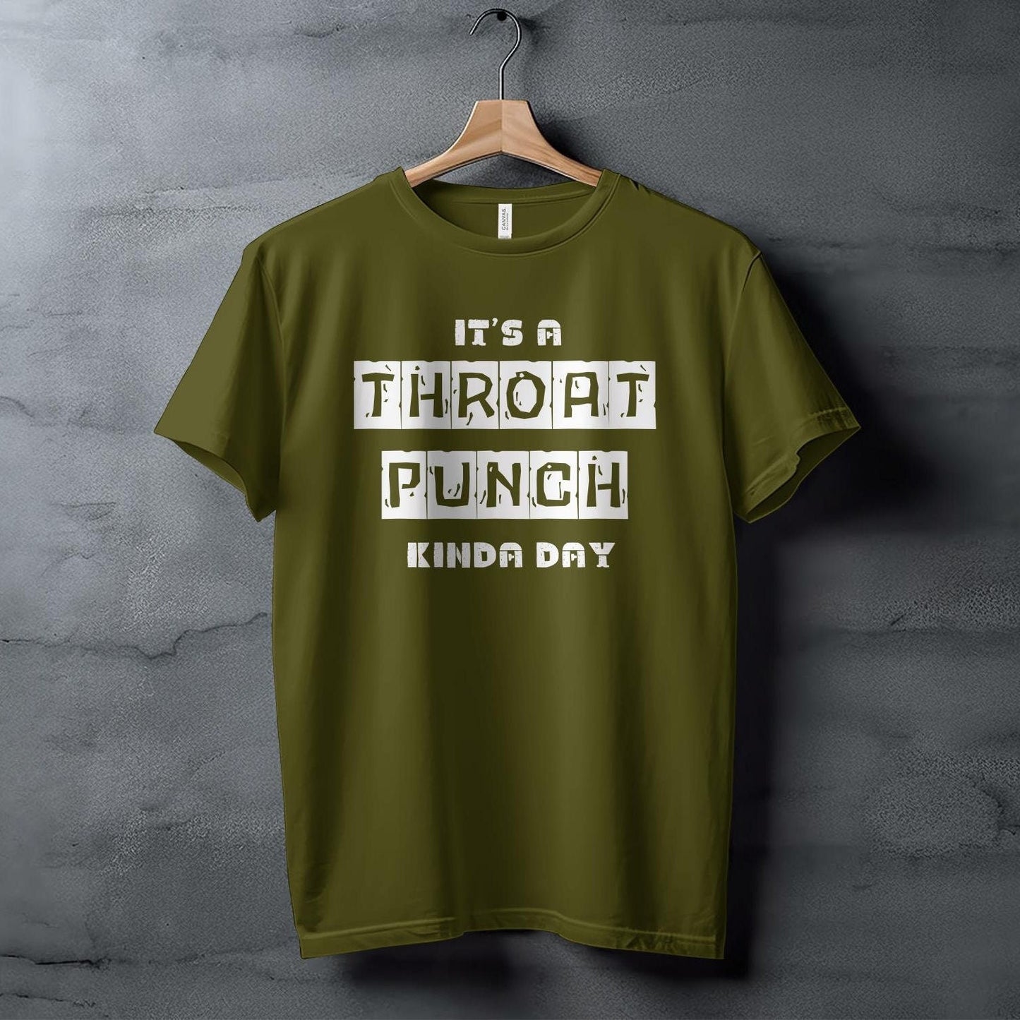 It's a THROAT PUNCH kinda day. Stylish Graphic Tee, Unisex T-Shirt with Unique Print, Casual Trendy Streetwear, High-Quality Cotton Top