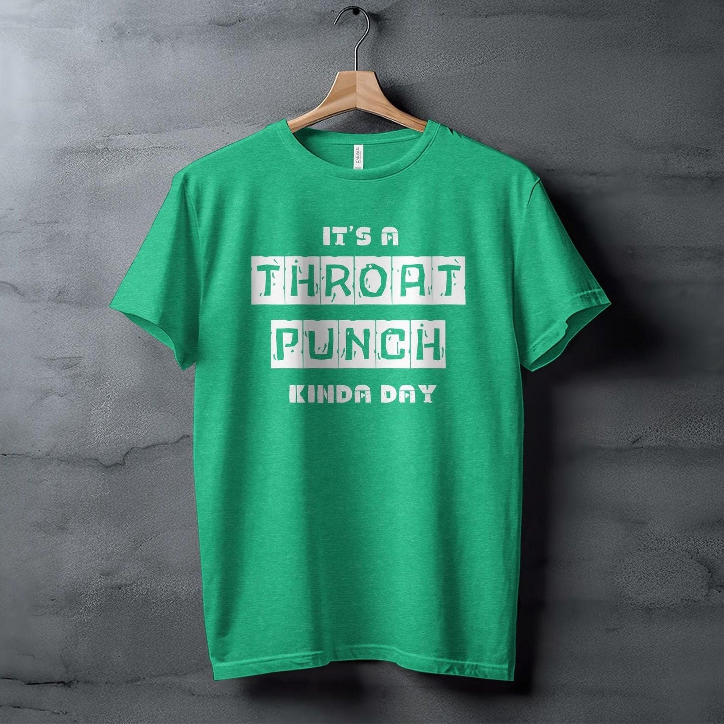 It's a THROAT PUNCH kinda day. Stylish Graphic Tee, Unisex T-Shirt with Unique Print, Casual Trendy Streetwear, High-Quality Cotton Top
