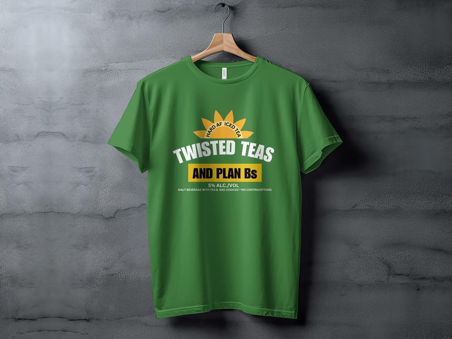 Hard AF Iced Tea and Plan Bs Funny Quote T-Shirt, Unisex Casual Tee, Bold Text Graphic Shirt