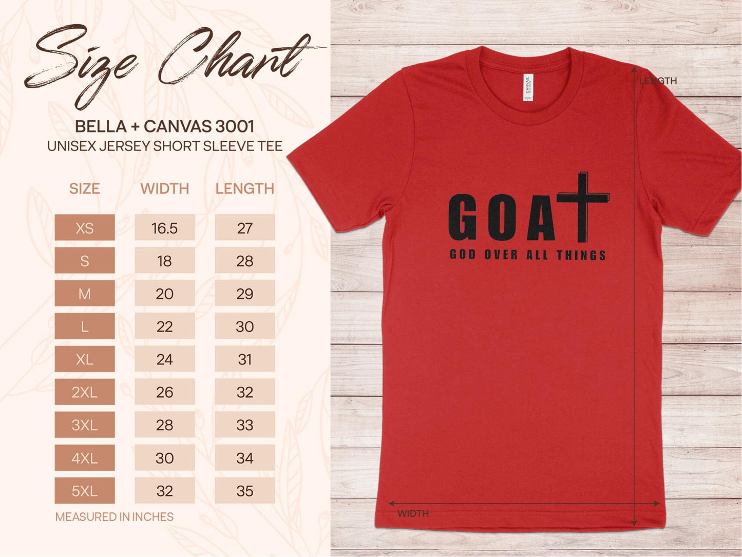Unisex GOAT T-Shirt - God Over All Things Christian Cross Graphic Tee, Inspirational Religious Gift, Faith Top