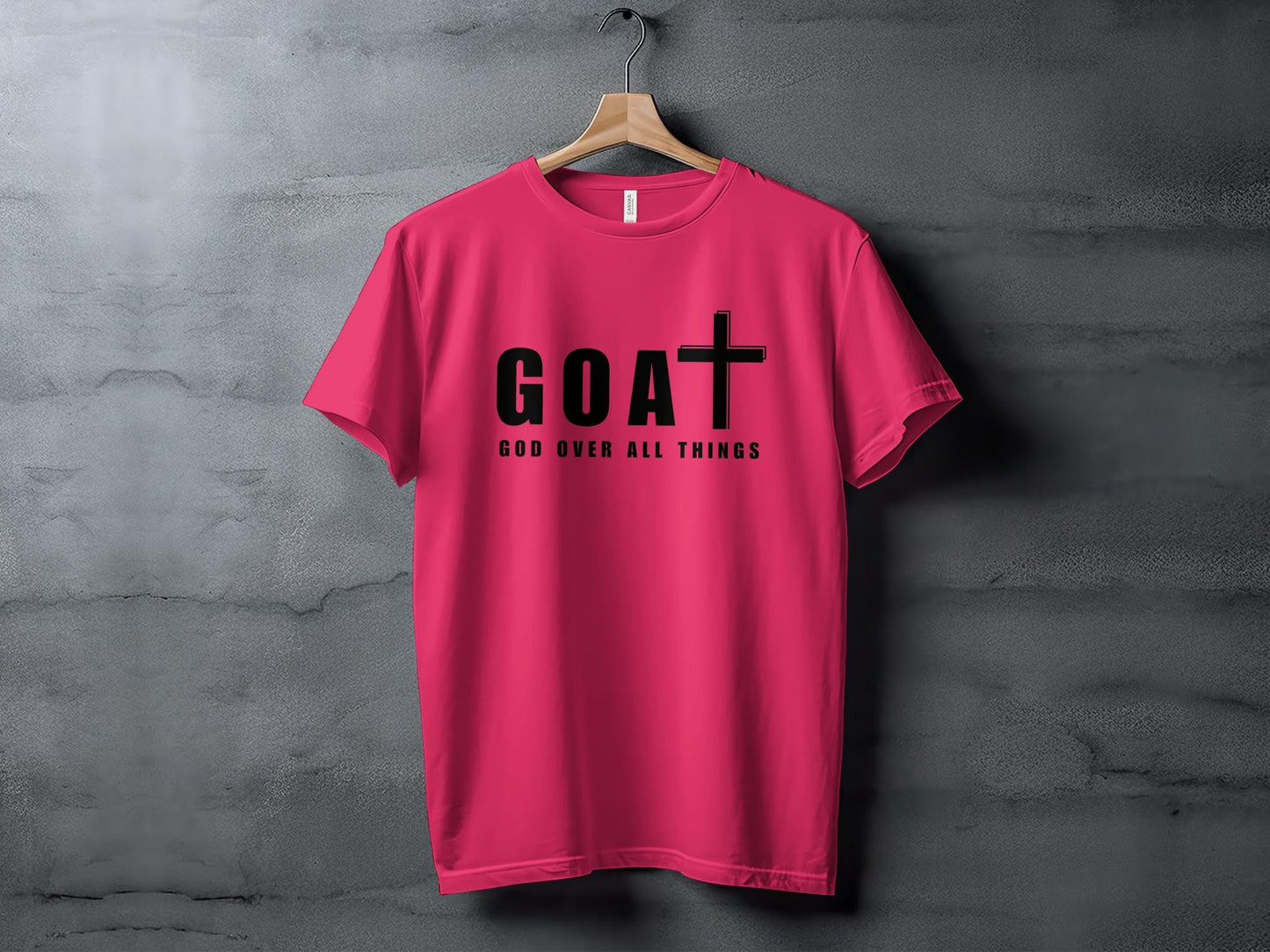 Unisex GOAT T-Shirt - God Over All Things Christian Cross Graphic Tee, Inspirational Religious Gift, Faith Top