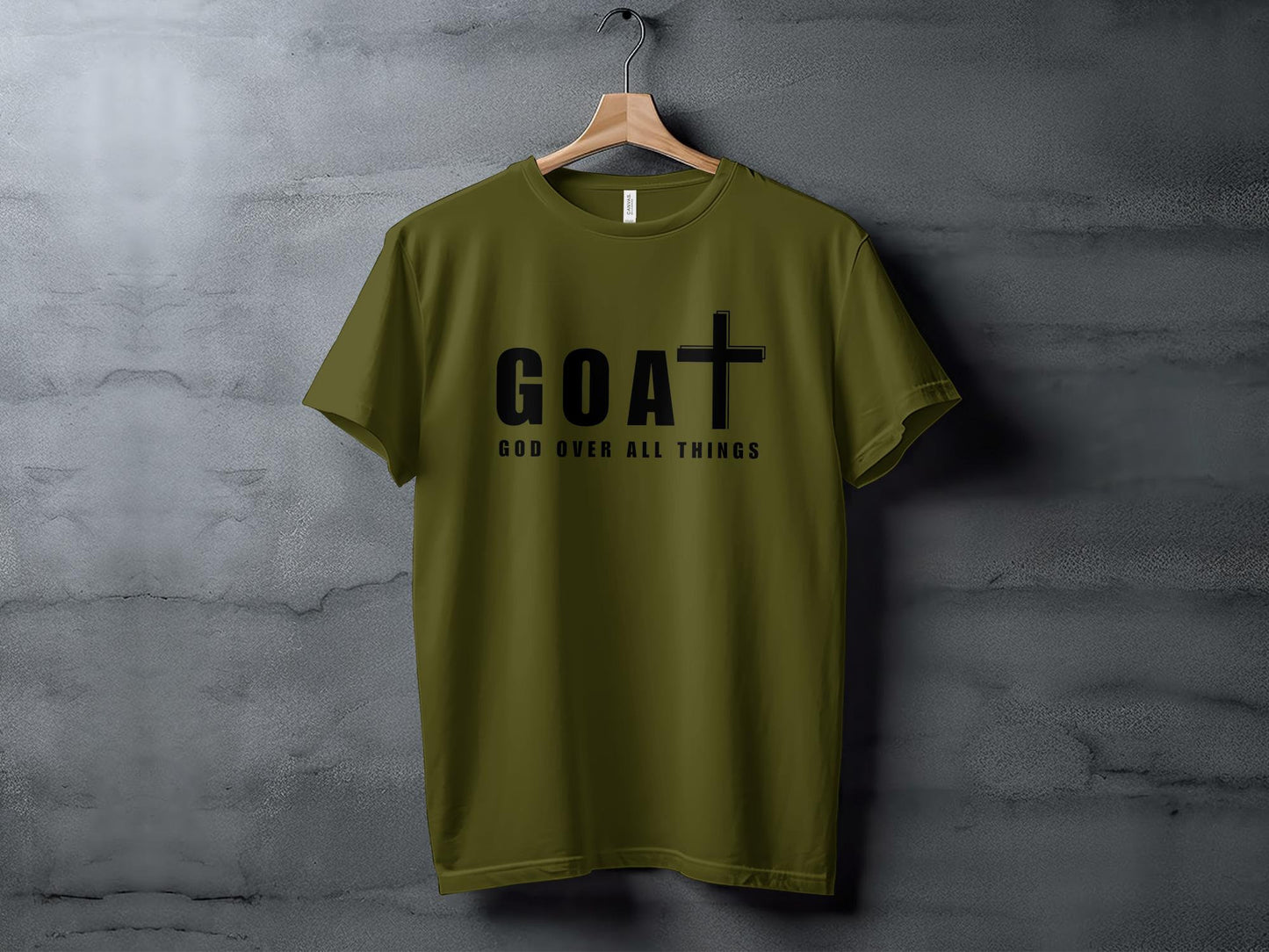 Unisex GOAT T-Shirt - God Over All Things Christian Cross Graphic Tee, Inspirational Religious Gift, Faith Top