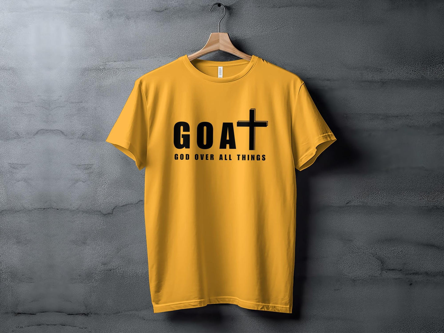 Unisex GOAT T-Shirt - God Over All Things Christian Cross Graphic Tee, Inspirational Religious Gift, Faith Top