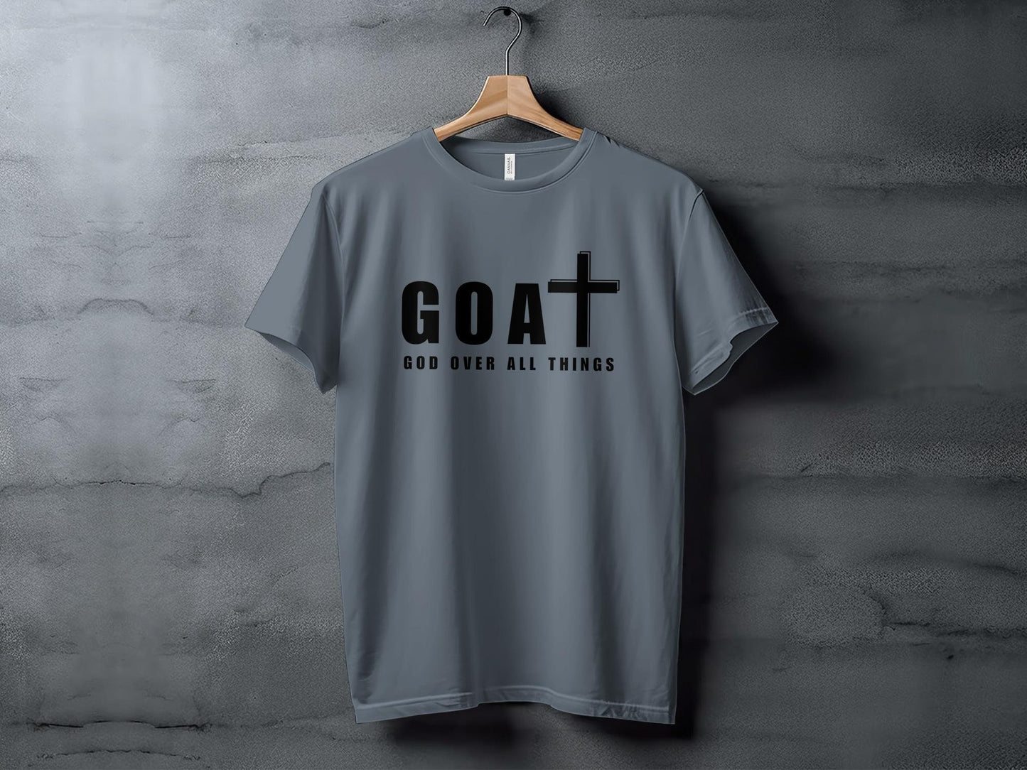 Unisex GOAT T-Shirt - God Over All Things Christian Cross Graphic Tee, Inspirational Religious Gift, Faith Top