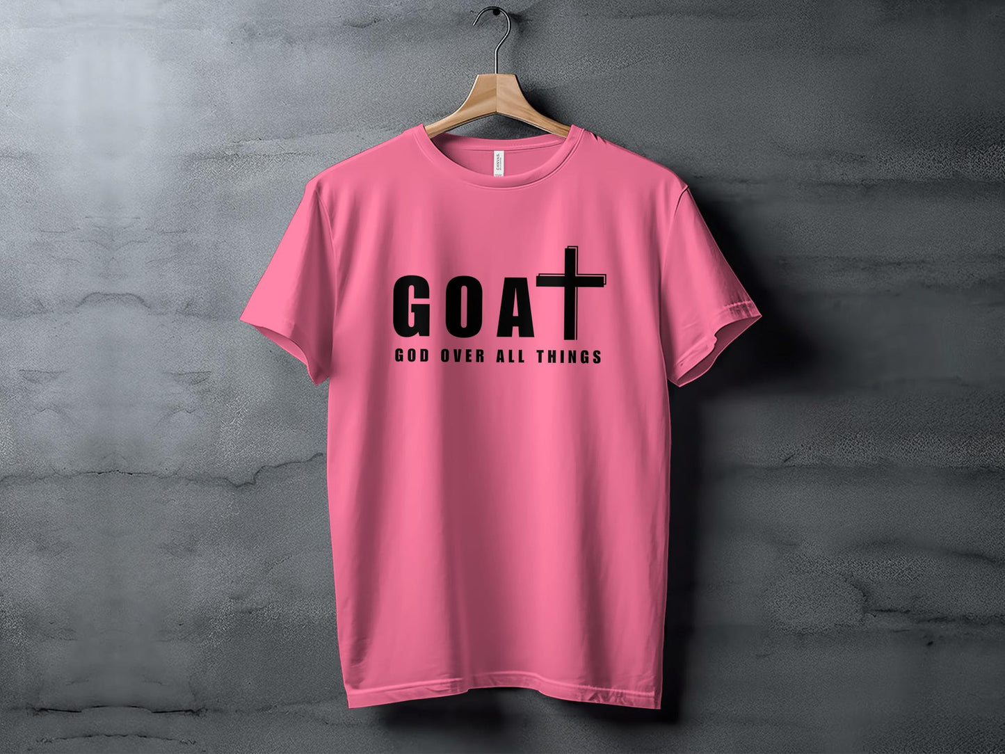 Unisex GOAT T-Shirt - God Over All Things Christian Cross Graphic Tee, Inspirational Religious Gift, Faith Top