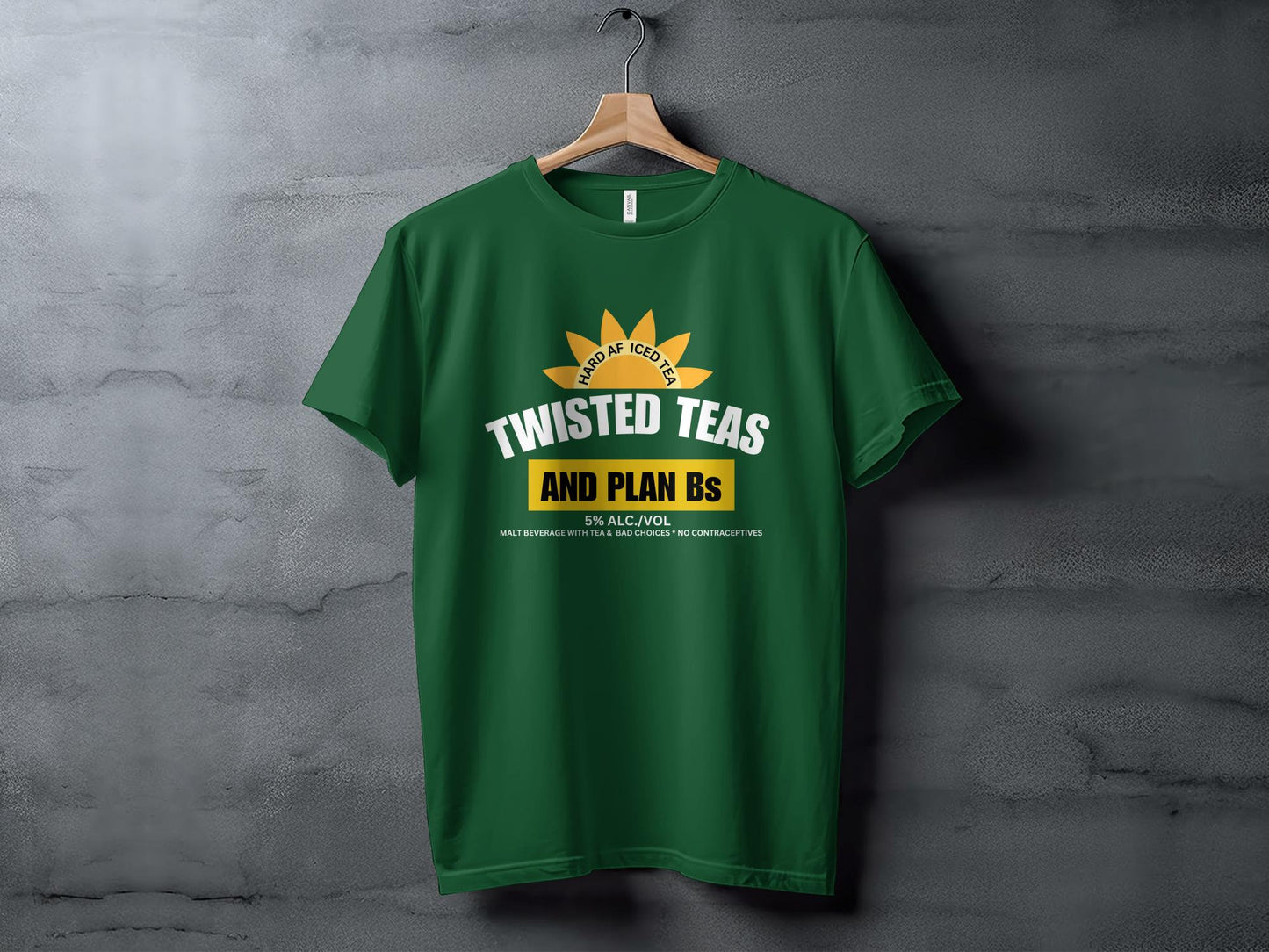 Hard AF Iced Tea and Plan Bs Funny Quote T-Shirt, Unisex Casual Tee, Bold Text Graphic Shirt