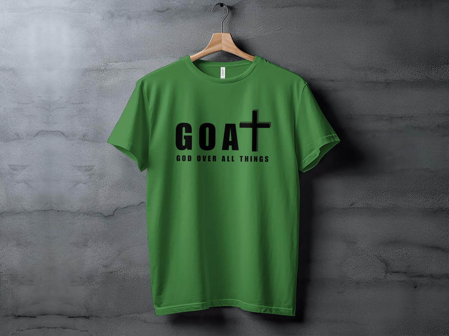Unisex GOAT T-Shirt - God Over All Things Christian Cross Graphic Tee, Inspirational Religious Gift, Faith Top