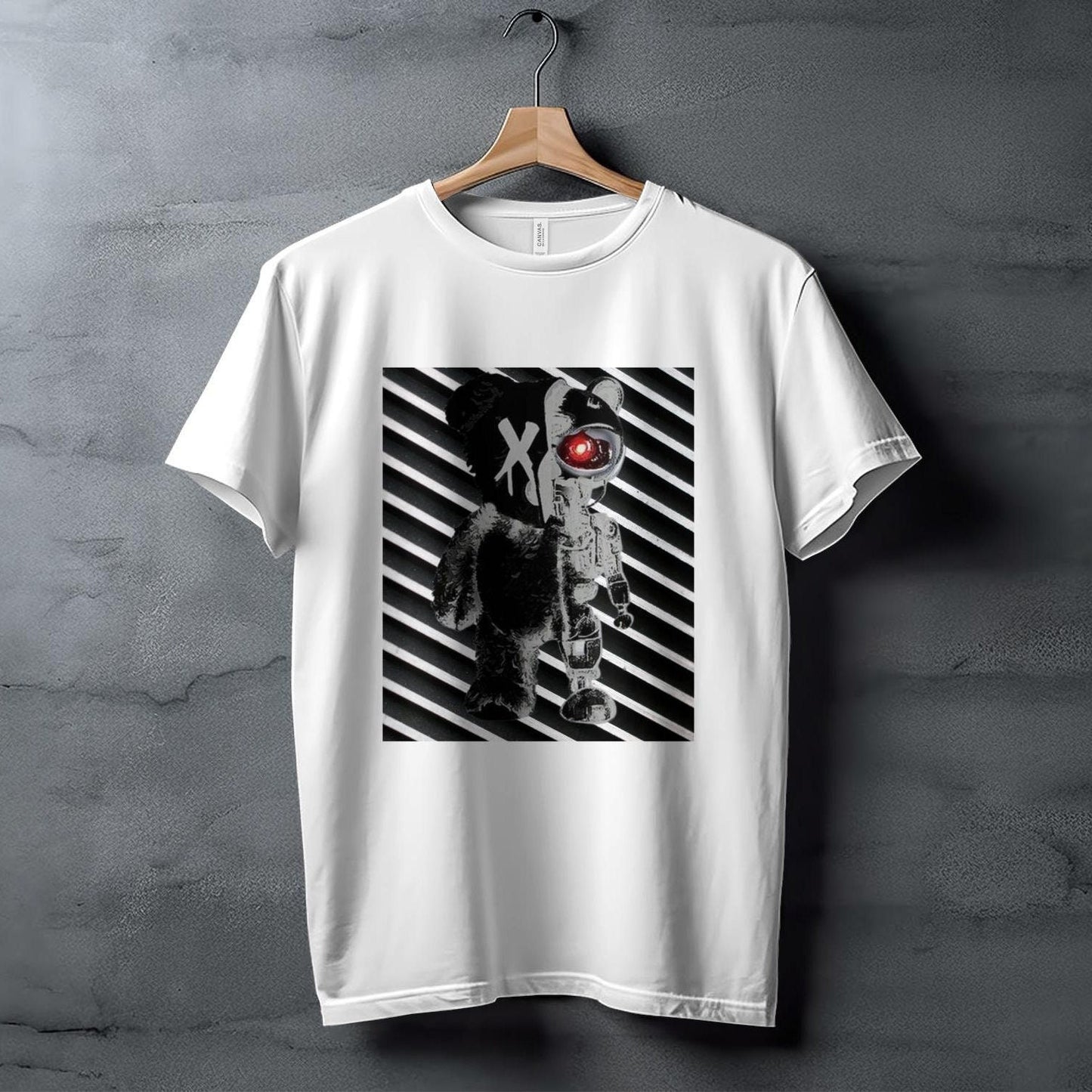 Cyborg Bear T-Shirt, Unique Graphic Tee, Eye-Catching Design Top, Cool Streetwear Shirt, Trendy Urban Fashion, Mens Womens Apparel