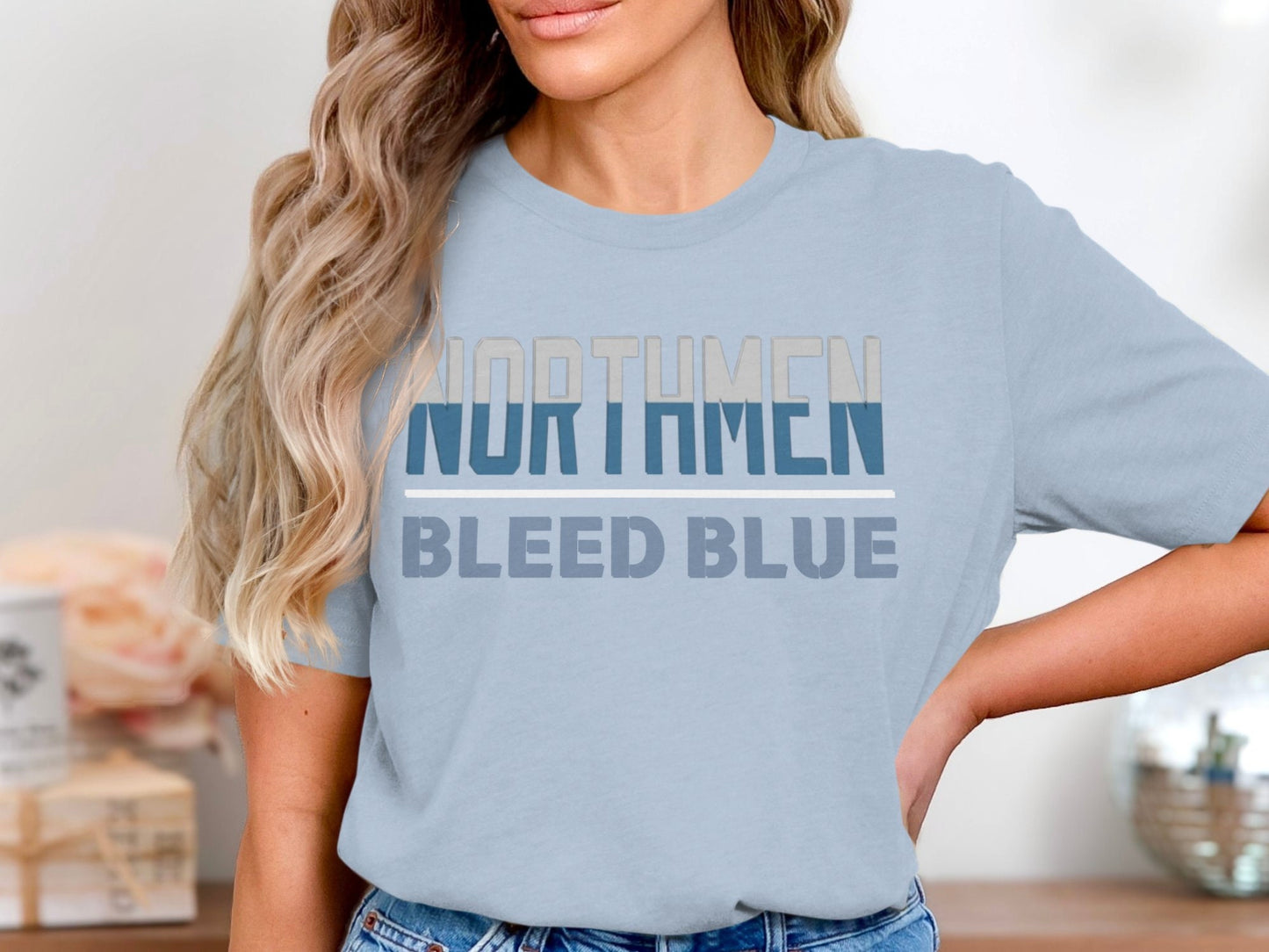 NORTHMEN Bleed Blue T-Shirt, Gym Workout Tee, Sports Team Support, Casual Wear, Cool Graphic, Motivational Shirt, Gift for Athletes