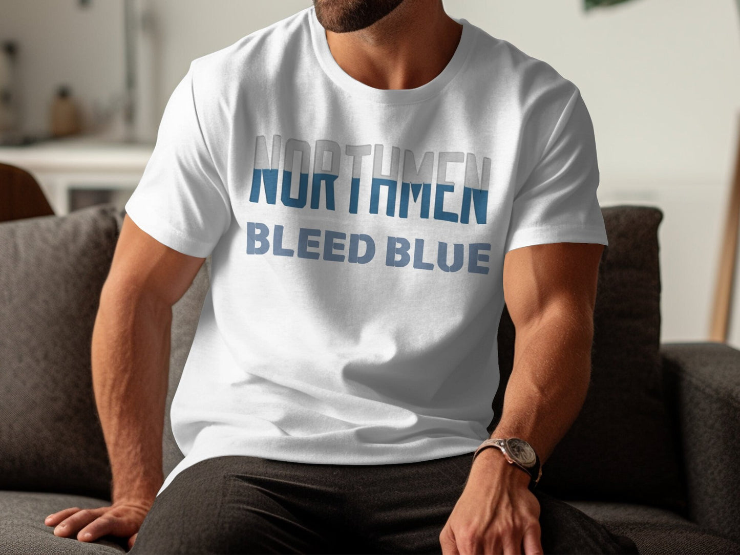 NORTHMEN Bleed Blue T-Shirt, Gym Workout Tee, Sports Team Support, Casual Wear, Cool Graphic, Motivational Shirt, Gift for Athletes