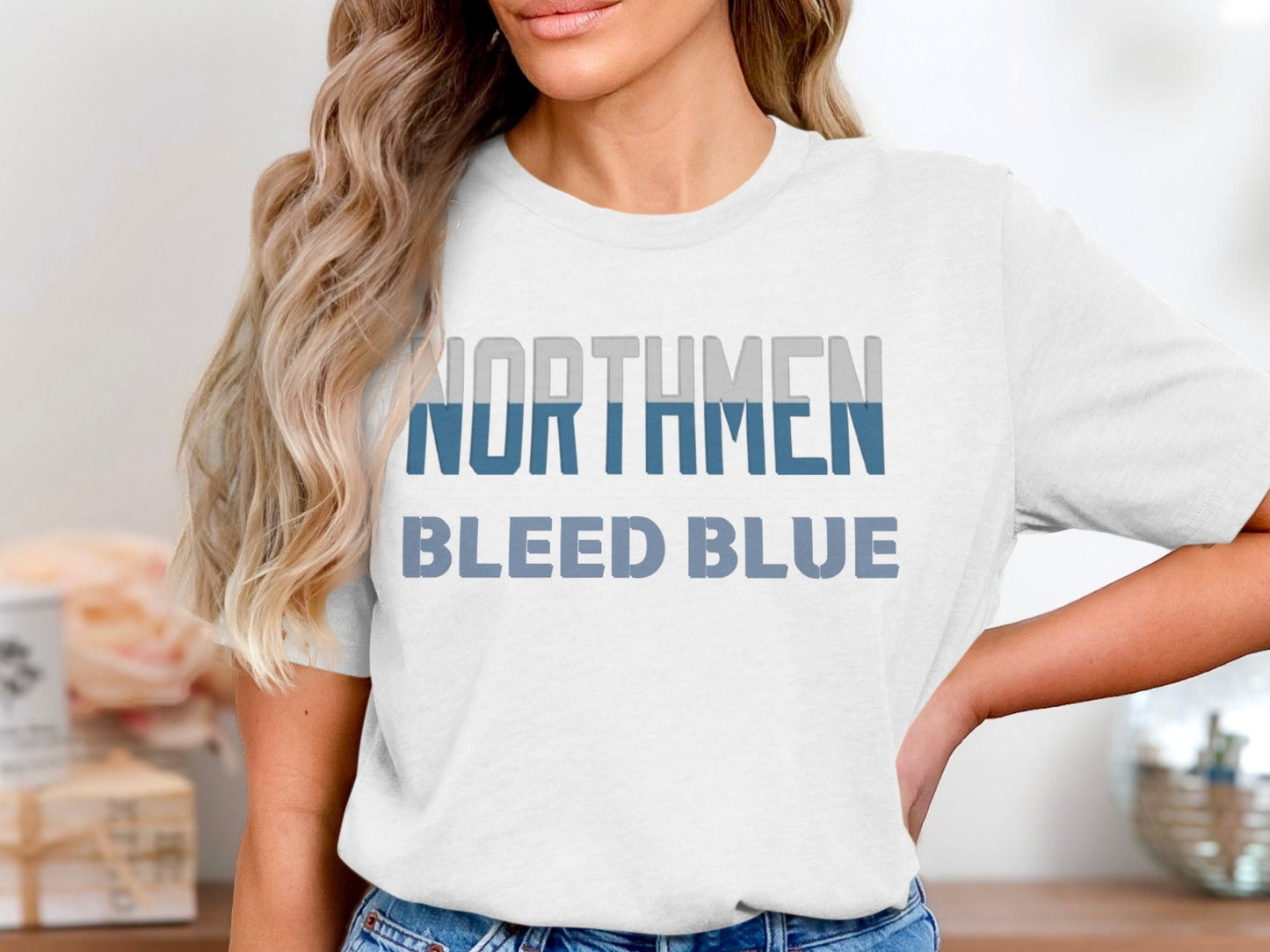 NORTHMEN Bleed Blue T-Shirt, Gym Workout Tee, Sports Team Support, Casual Wear, Cool Graphic, Motivational Shirt, Gift for Athletes
