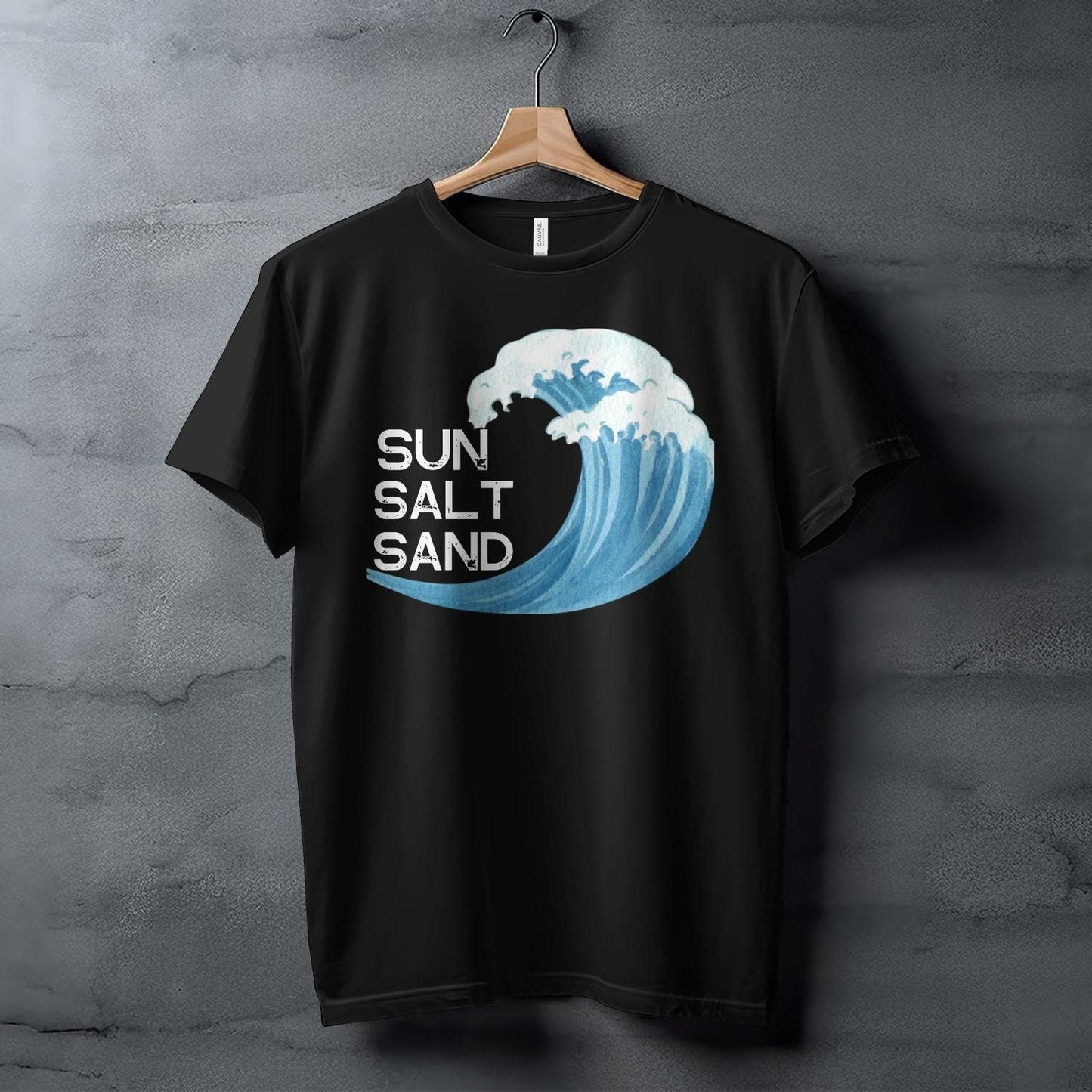 Ocean Wave Art T-Shirt, Watercolor Wave Print Tee, Beach Vibes T-Shirt, Surfing Inspired Tshirt, Coastal Style Graphic Tee