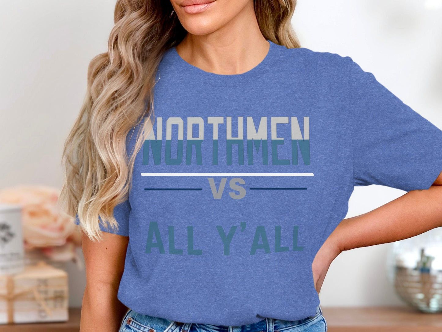 Northmen vs All Y'all T-Shirt, Fun Rivalry Shirt, Humorous Team Tee, Great for Casual Wear, Sports Fans Favorite, Unique Gift Idea