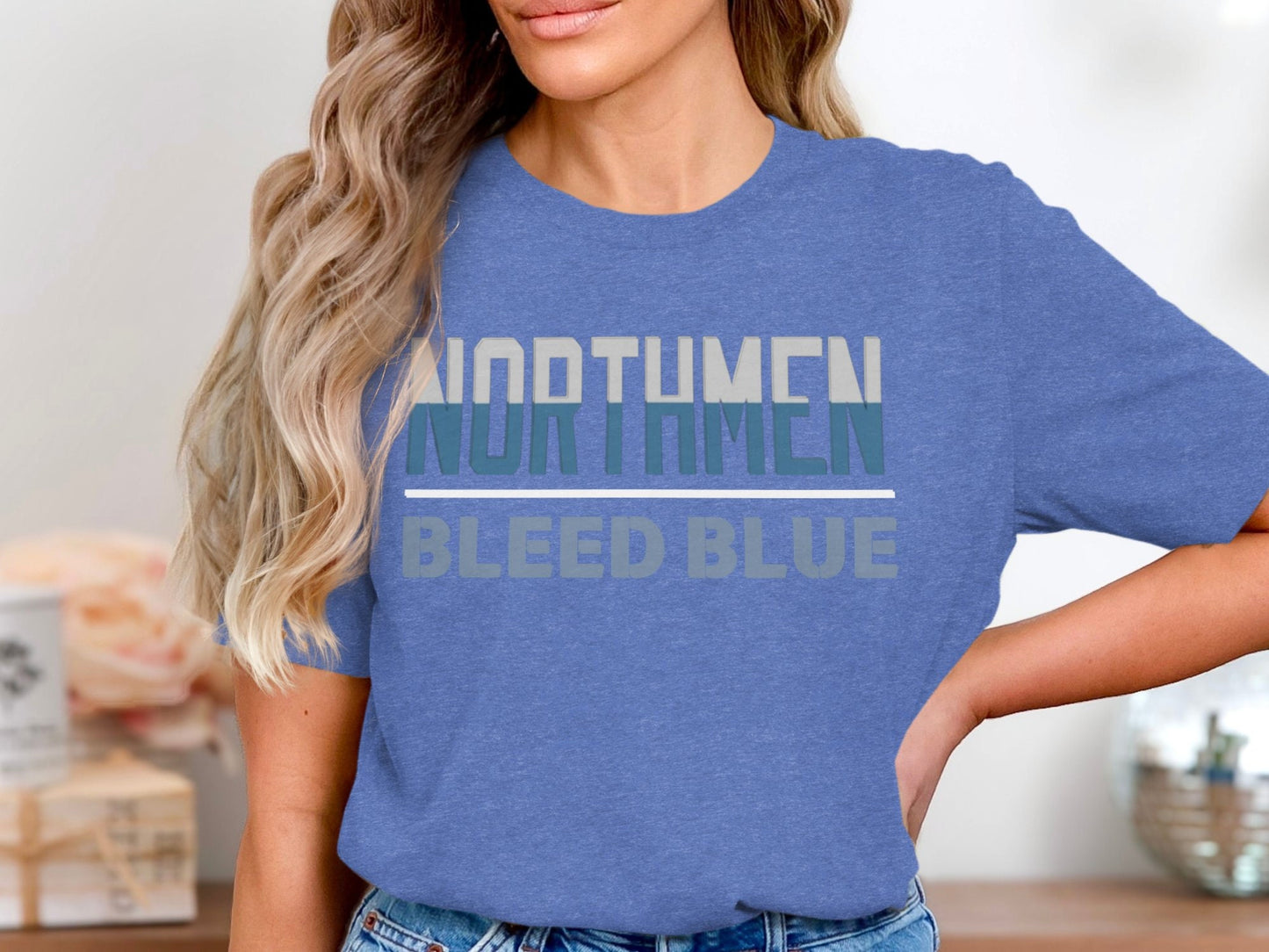 NORTHMEN Bleed Blue T-Shirt, Gym Workout Tee, Sports Team Support, Casual Wear, Cool Graphic, Motivational Shirt, Gift for Athletes