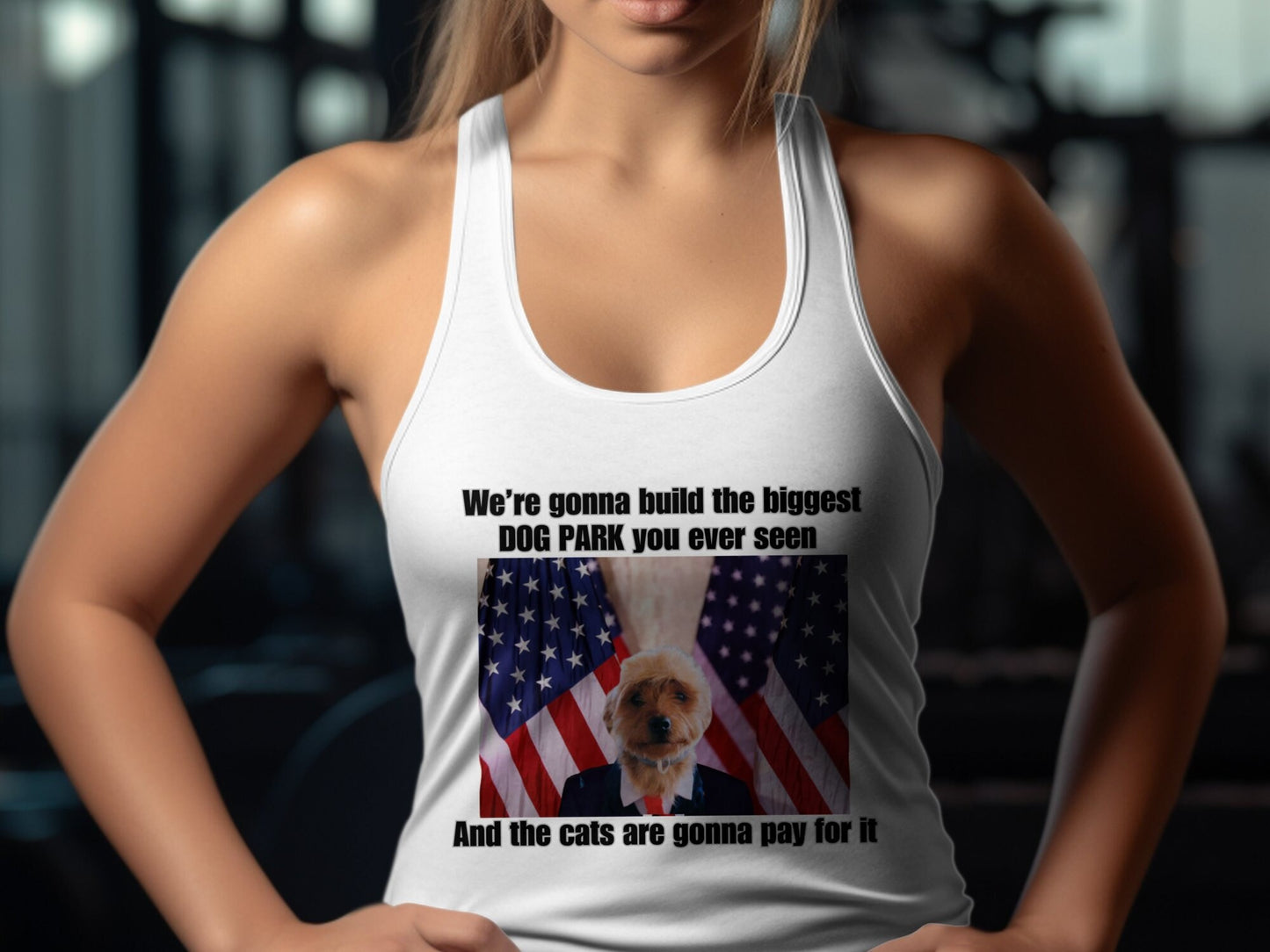 Funny Dog Park TShirt or Tanktop, Cute Animal Humor Tee, Build the Biggest Dog Park, Cats to Pay for It, Unique Pet Lover Gift