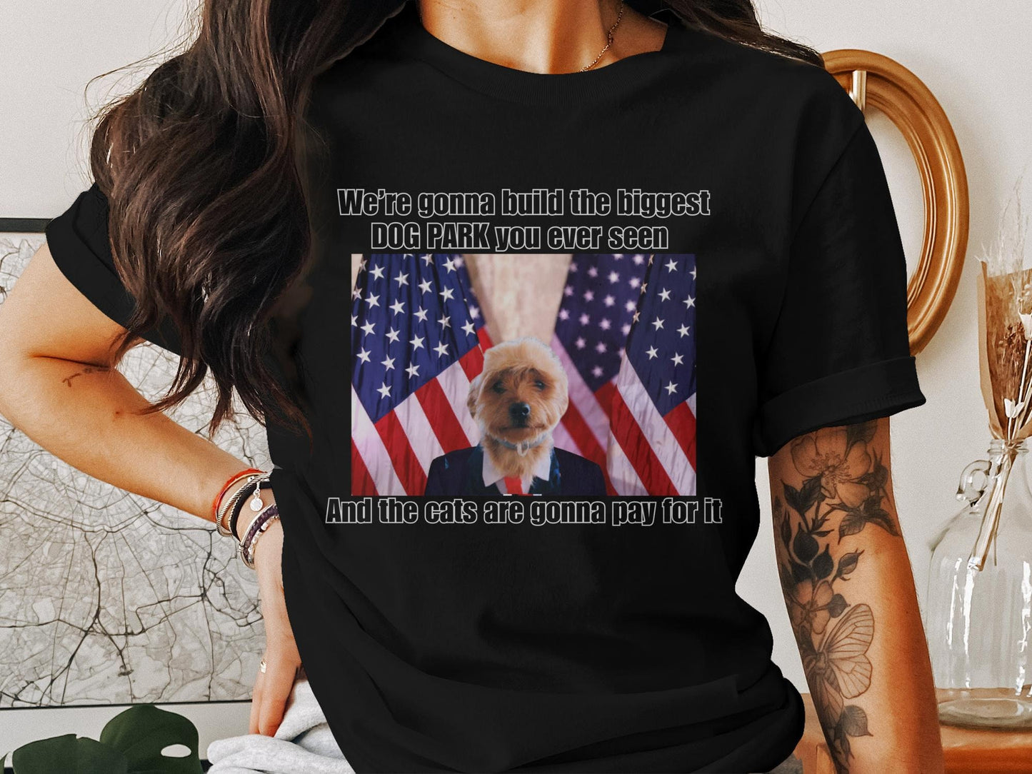 Funny Dog Park TShirt or Tanktop, Cute Animal Humor Tee, Build the Biggest Dog Park, Cats to Pay for It, Unique Pet Lover Gift