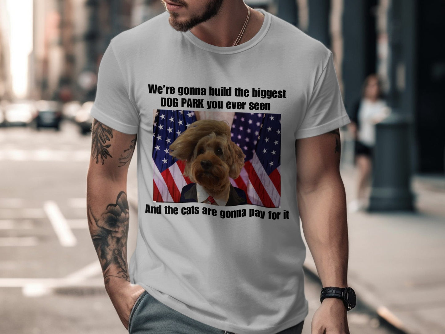 Funny Dog Park TShirt or Tanktop, Hilarious Pet Lover Gift, Unique Dog Owner Apparel, Build Dog Park Humor, Cute Dog with Suit Design
