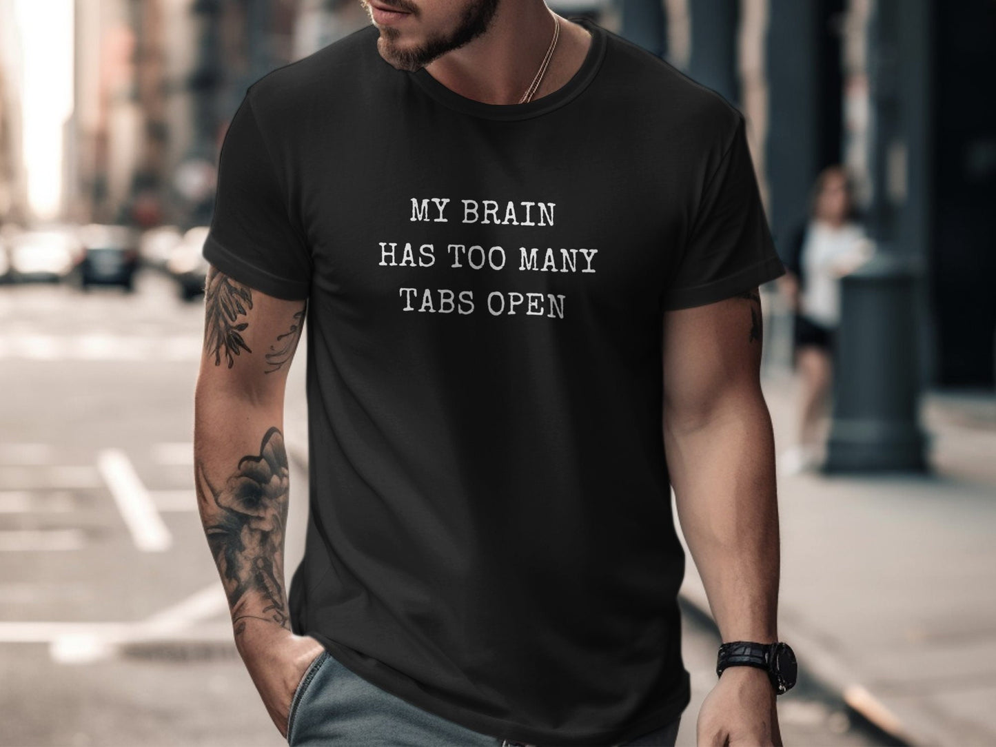 My Brain Has Too Many Tabs Open T-Shirt, Funny Mental Health Gift Idea, Geeky Humor Apparel, Great Gift for Programmers