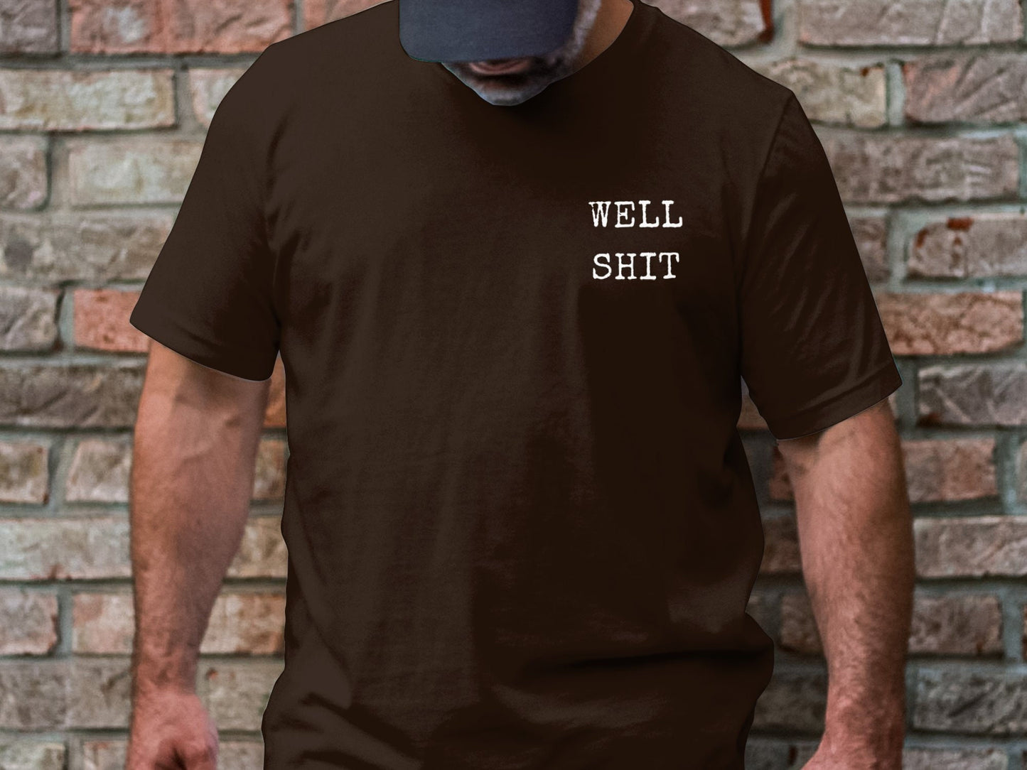 Stylish Black T-Shirt with Bold Well Shit Graphic for Casual Everyday Wear and Fun Gifting