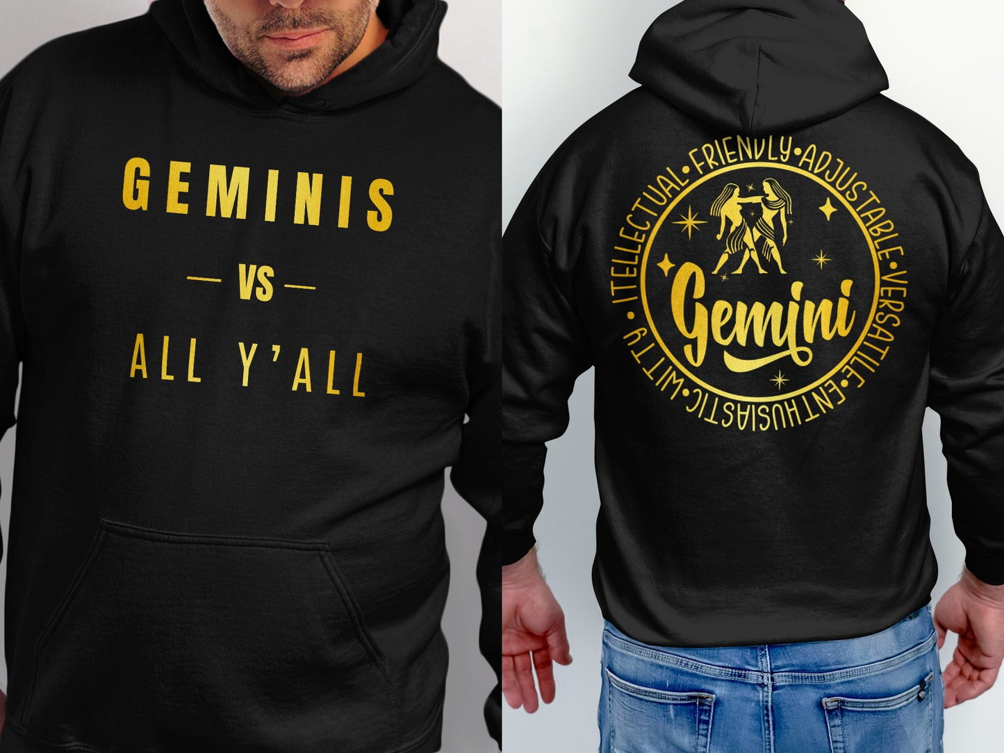 Geminis VS All Y'all T-Shirt or Hoodie, Astrology, Zodiac, Horoscope, Star Sign, Unique Birthday Gift, Gift for him, Gift for her