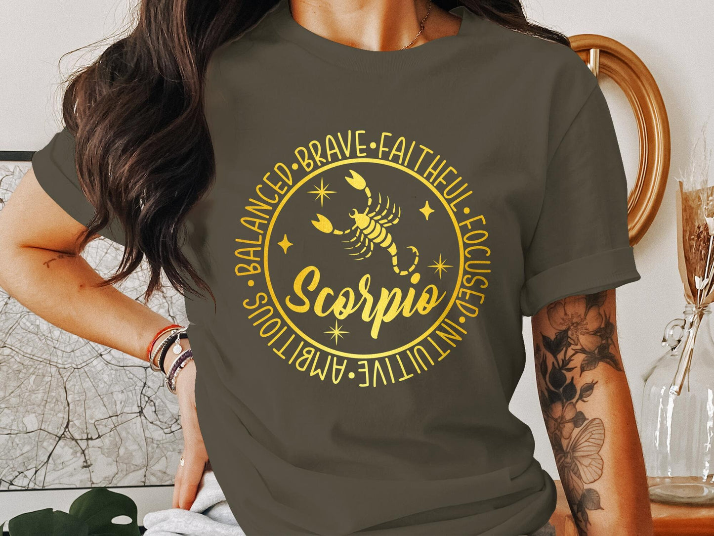 Scorpio Horoscope Zodiac Sign T-Shirt, Astro Fashion Tee, Astrology Gift for Scorpio, Zodiac Themed Apparel, Scorpio Shirt. Birthday Gift