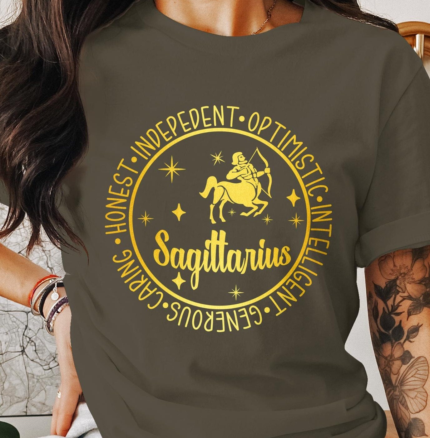 Sagittarius Zodiac Sign T-Shirt, Astrology Tee, Horoscope, Zodiac Apparel, Unique Birthday Gift, Gift for him, Gift for her