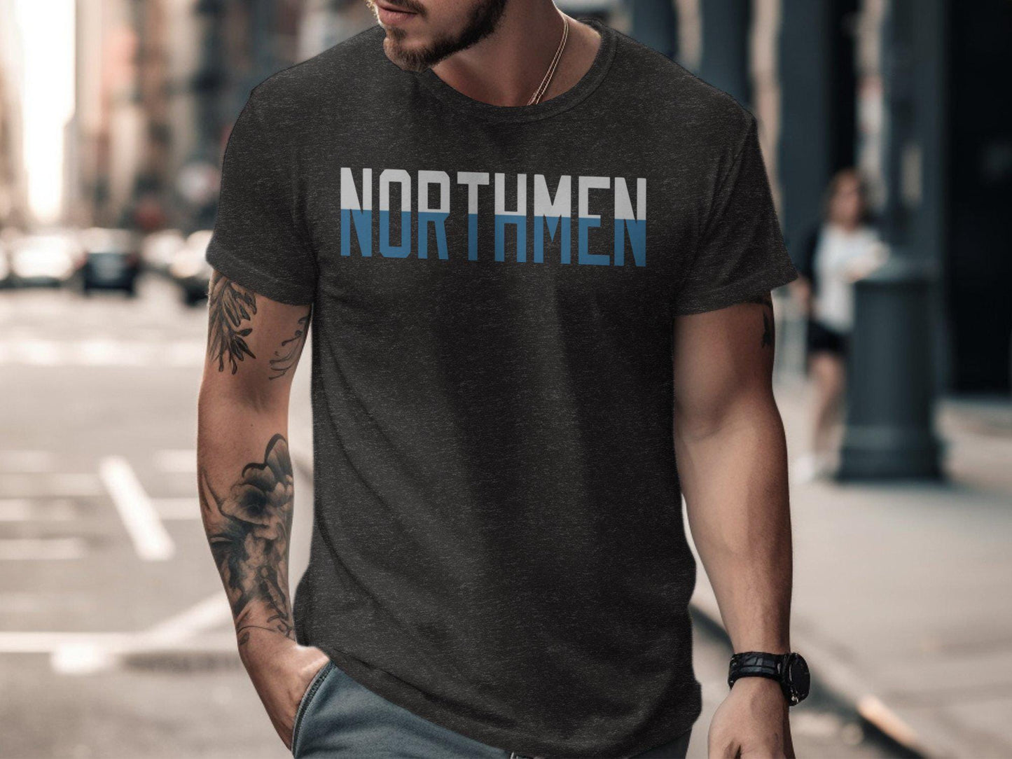 NORTHMEN T-Shirt, Viking-Inspired Design, Bold Typography Tee, Unique Graphic T-Shirt, Cool Casual Wear, Trendy Apparel