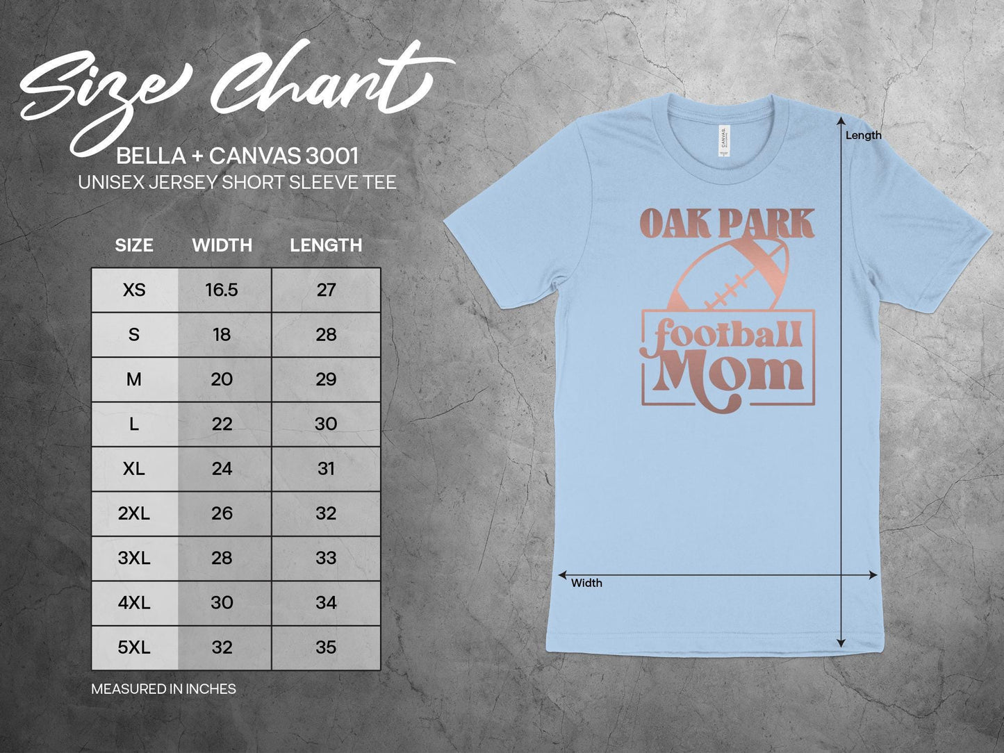 OAK PARK Football Mom T-Shirt, Stylish Football Mom Tee, Gift for Football Moms, Game Day Shirt, Custom Football Shirt