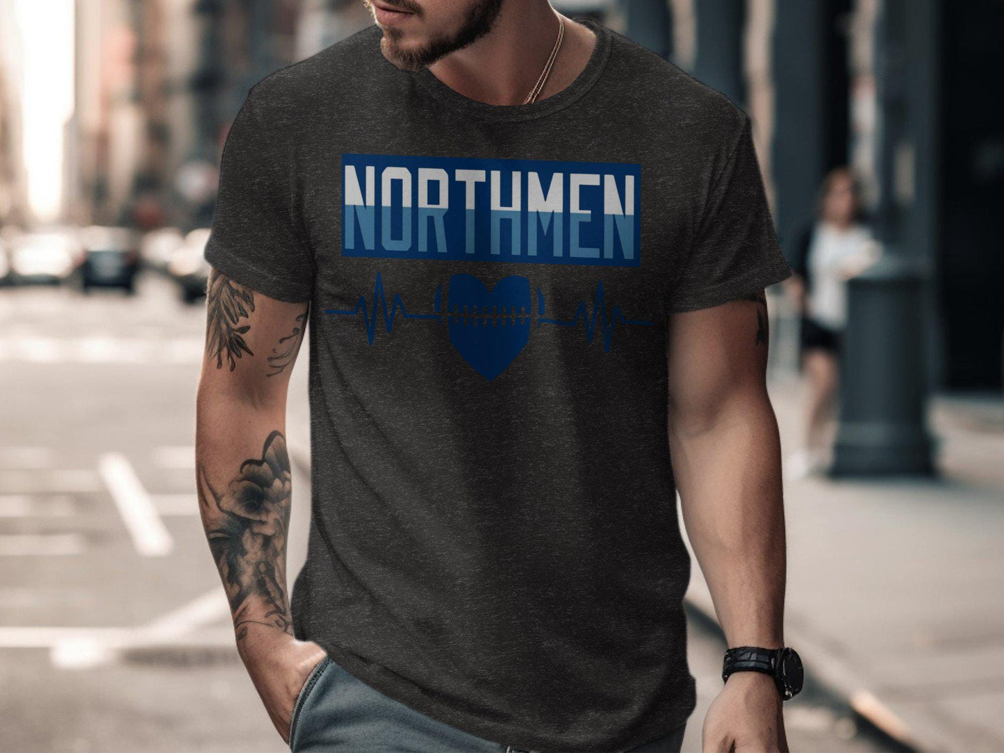 Northmen T-Shirt, Football Heartbeat Design, Northmen Fan Apparel, Football Lover Gift, Team Spirit Tee, Sports Enthusiast Shirt