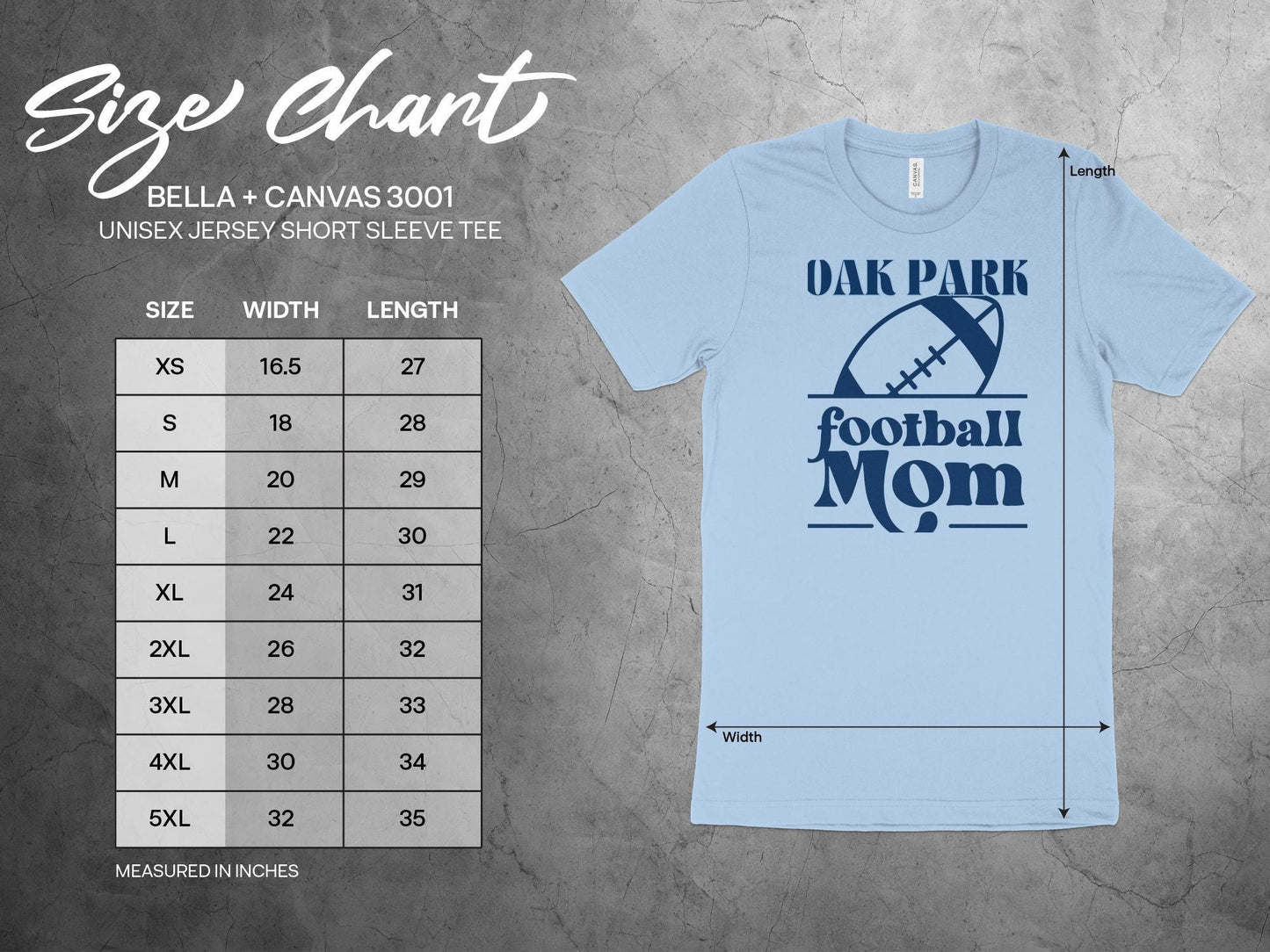 OAK PARK Football Mom T-Shirt, Supportive Mom T-Shirt, Sports Mom Apparel, Oak Park Pride Shirt, Football Fan Tee, Game Day Shirt