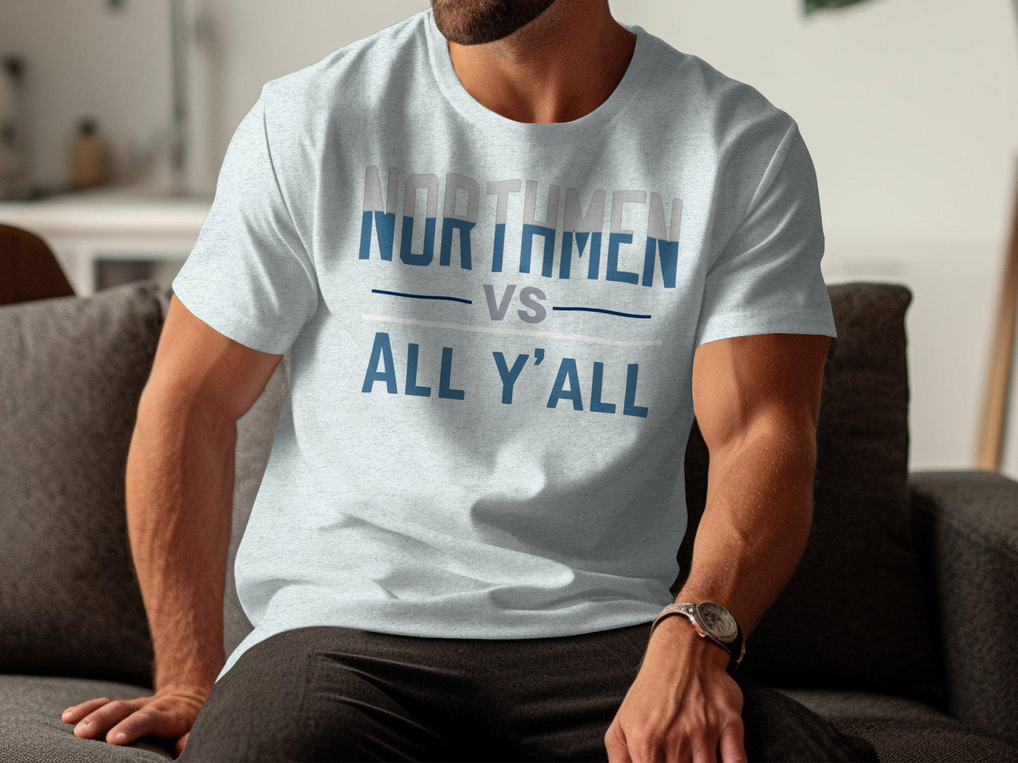 Northmen vs All Y'all T-Shirt, Funny Statement Tee, Southern Pride Shirt, Retro Style Graphic Tee, Unisex Casual Wear, Gift Idea
