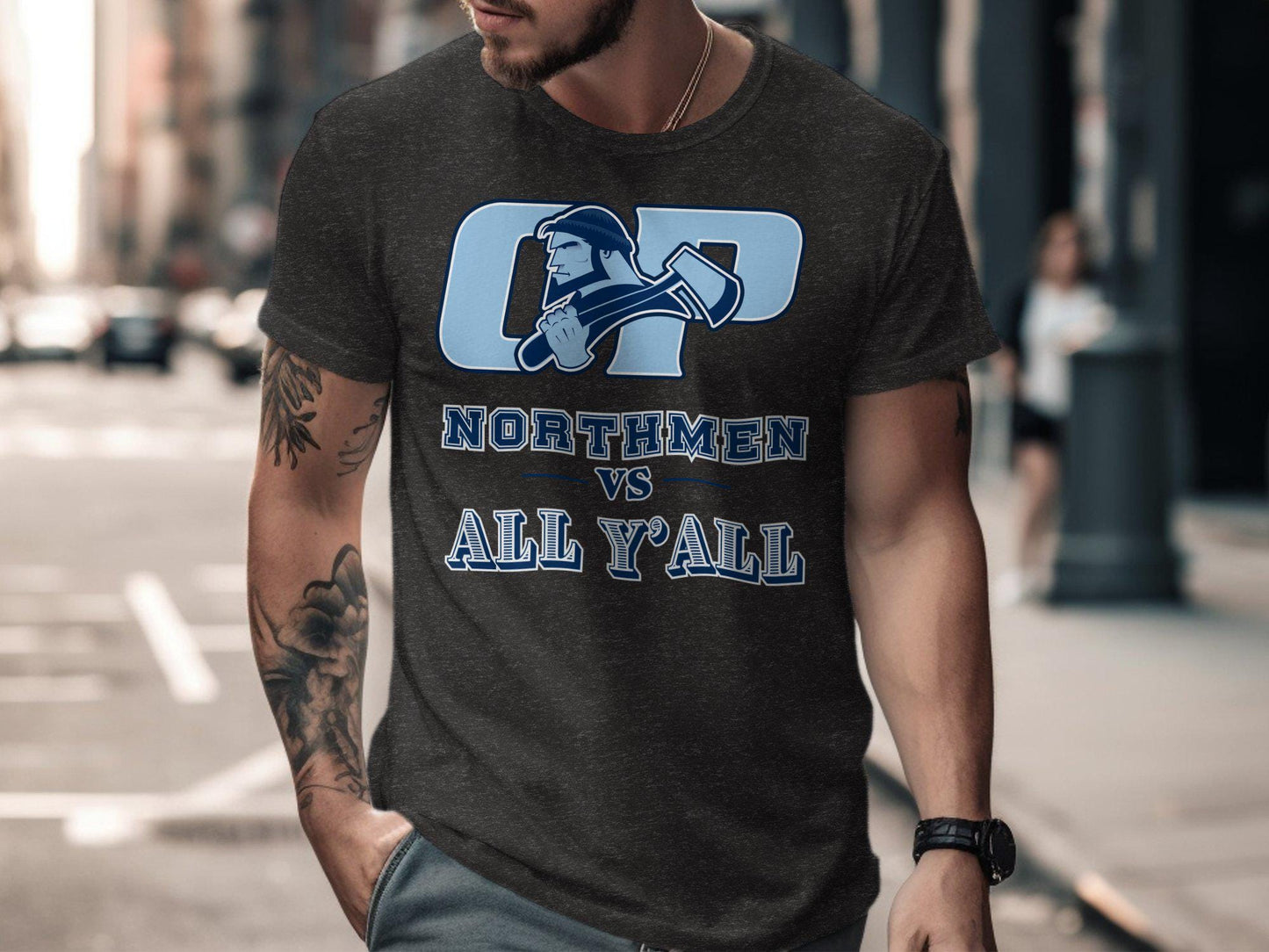 OP Northmen VS All Y'All T-Shirt, Funny T-Shirt, Graphic Tee, Trendy Apparel, Cool T-Shirt, Casual Wear, Vintage Design Tee, Unique Shirt