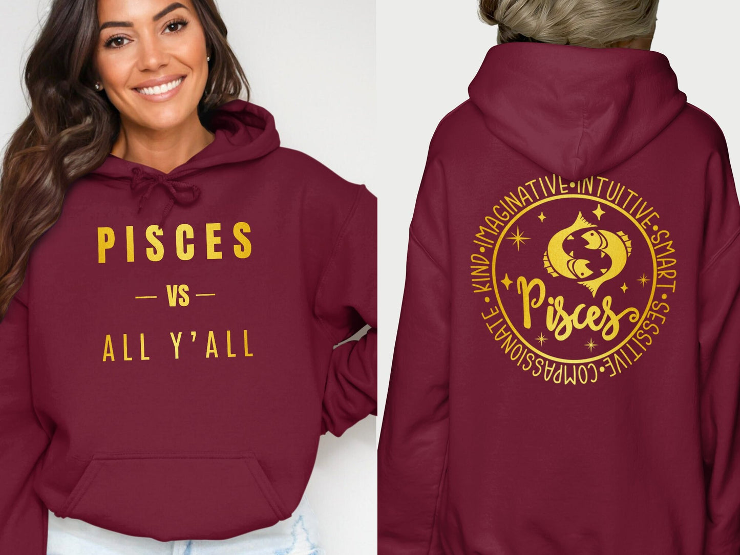 Pisces VS All Y'all T-Shirt or Hoodie, Astrology, Zodiac, Horoscope, Unique, Birthday Gift, Gift for him, Gift for her
