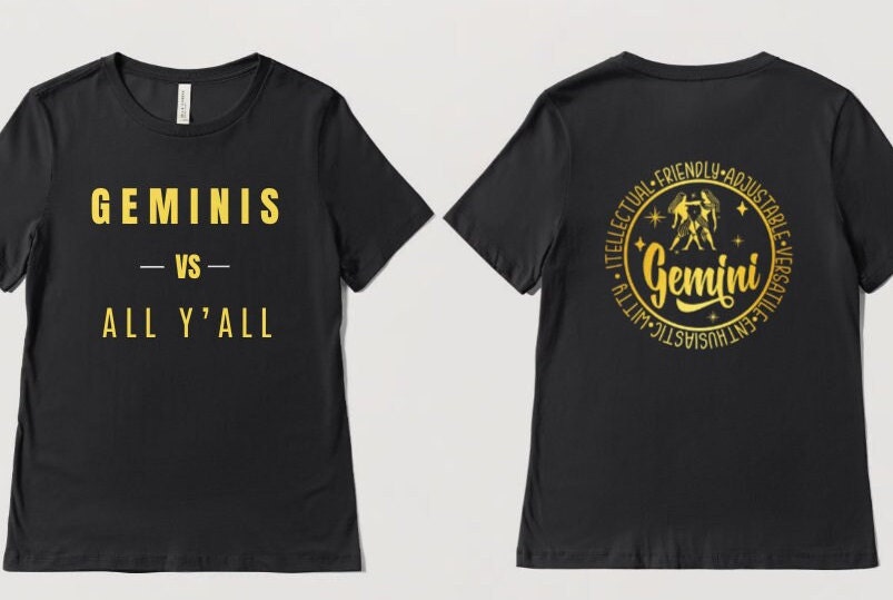 Geminis VS All Y'all T-Shirt or Hoodie, Astrology, Zodiac, Horoscope, Star Sign, Unique Birthday Gift, Gift for him, Gift for her