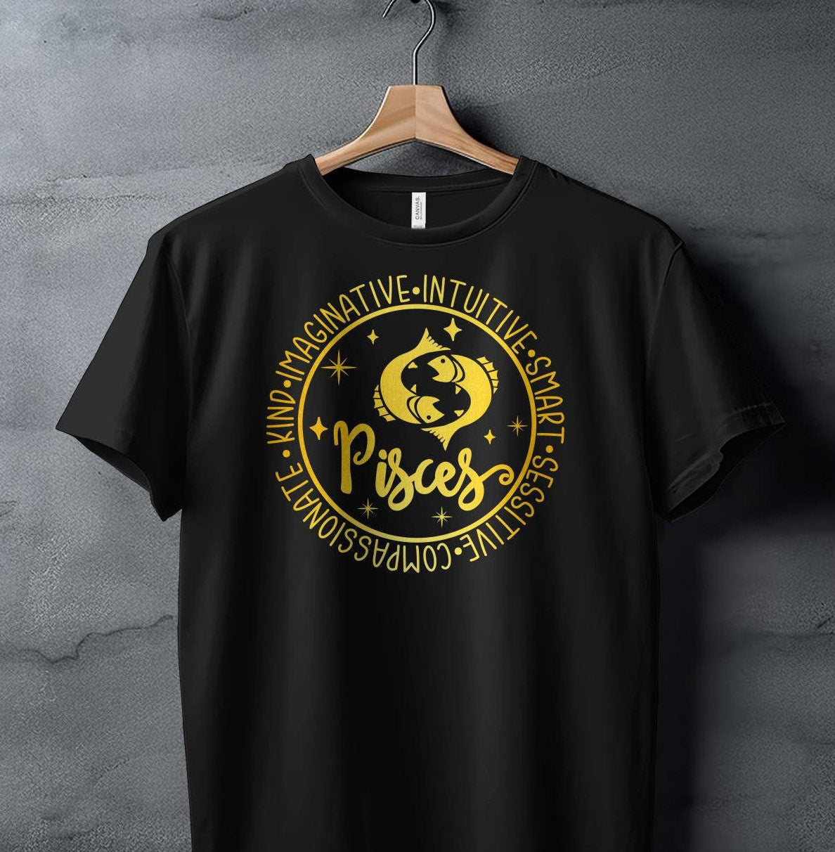 Pisces Zodiac Sign T-Shirt, Astrology Gift Tee, Horoscope Shirt, Constellation Art, Birthday Gift, Gift for him, Gift for her.