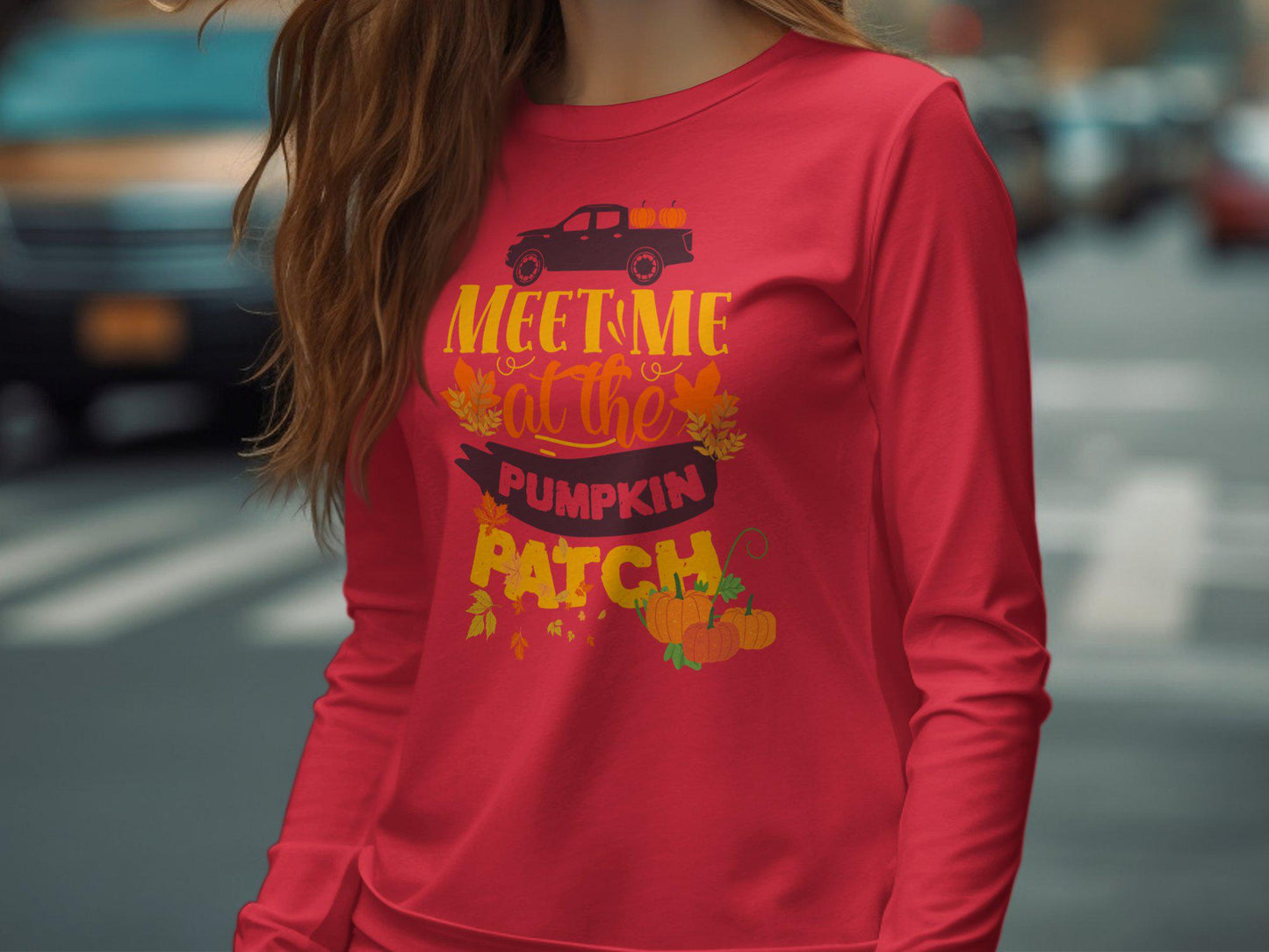 Fall Pumpkin Patch T-Shirt, Meet Me at the Pumpkin Patch Graphic Tee, Autumn Truck and Pumpkin Shirt, Thanksgiving Shirt