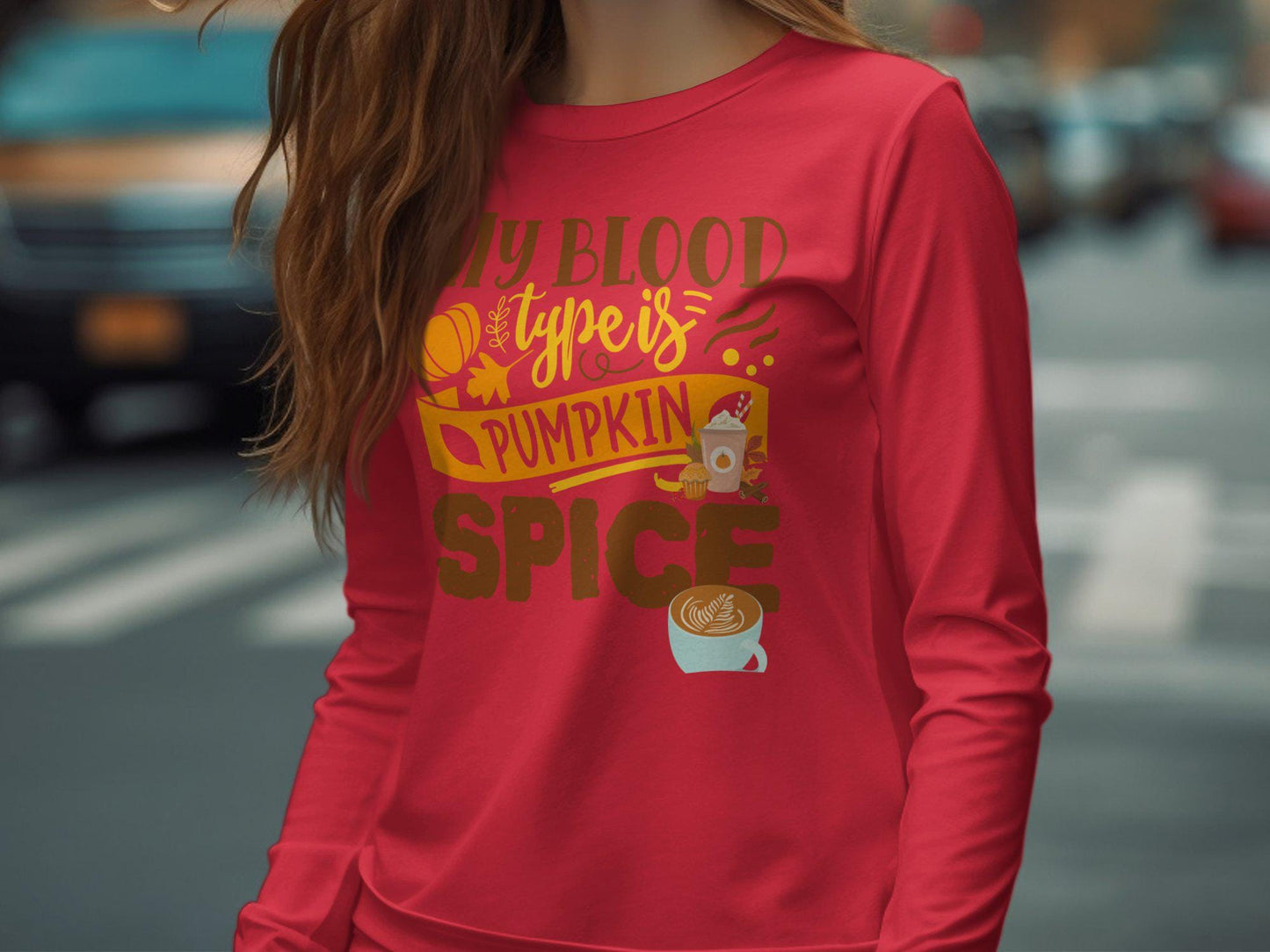 My Blood Type Is Pumpkin Spice T Shirt Autumn Coffee Lover Halloween Fall Graphic Tee Unisex Sizes Available Gift Idea