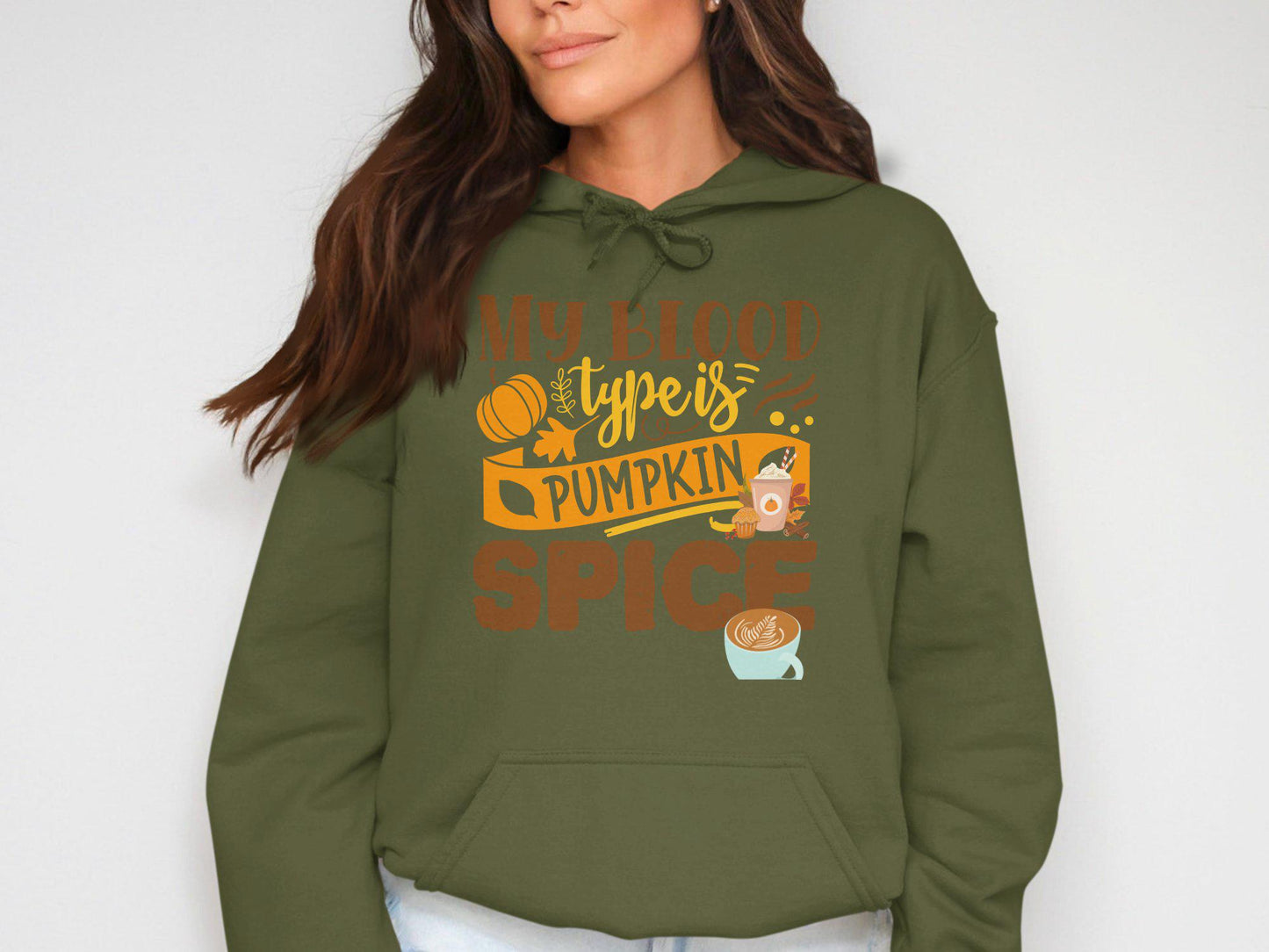 My Blood Type Is Pumpkin Spice T Shirt Autumn Coffee Lover Halloween Fall Graphic Tee Unisex Sizes Available Gift Idea