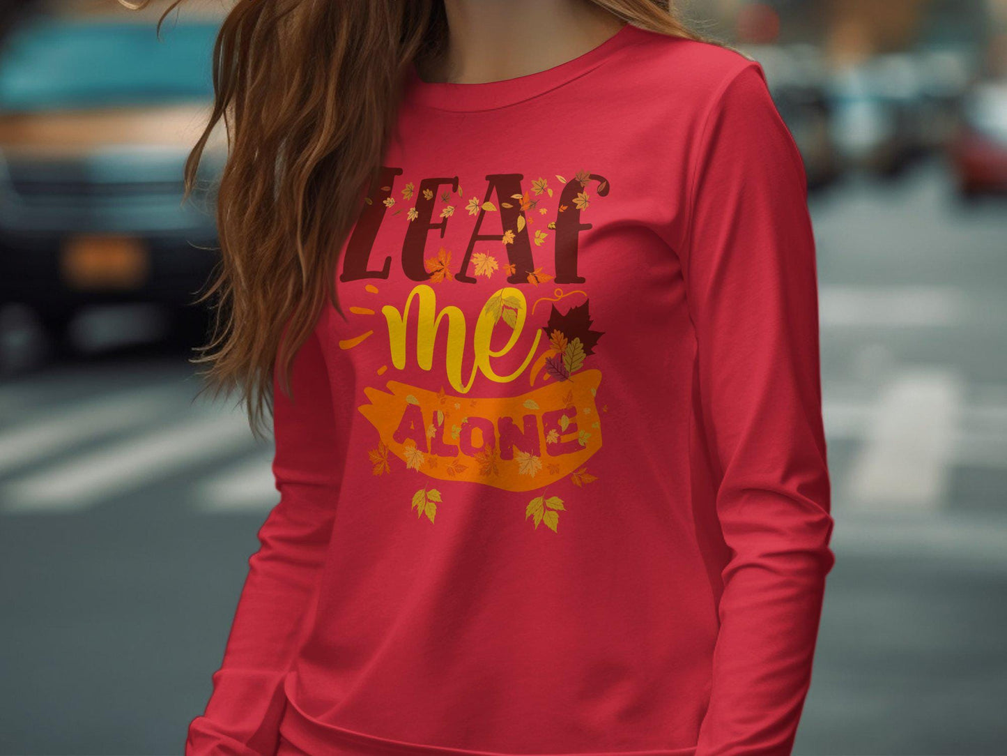 Leaf Me Alone Autumn Fall Season Leaves Graphic T-Shirt, Fun Fall Shirt for Autumn Lovers, Perfect Gift for Fall Enthusiasts