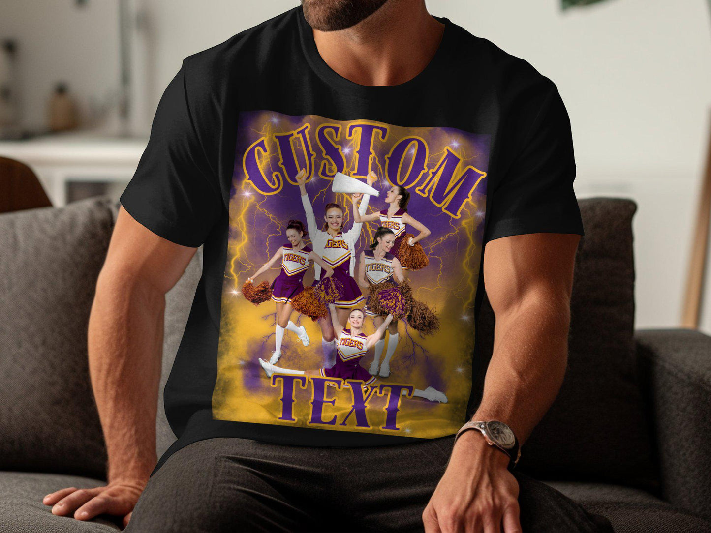 Cheerleader Graphic T-Shirt Customized Design Athletic Team Spirit Tee Cheer Squad Personalized Gift Fun Sportswear Top