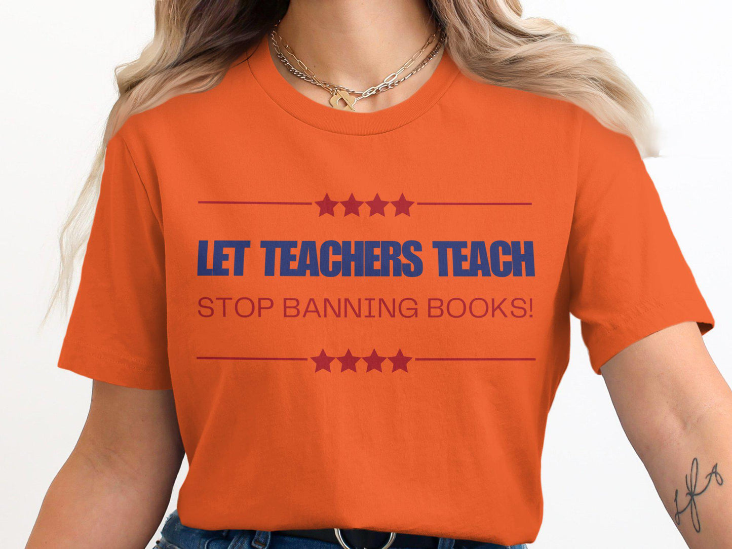 Let Teachers Teach Stop Banning Books T-Shirt or Sweat Shirt, Teacher Advocacy, Educational Freedom, Save the Books,Teachers Gift