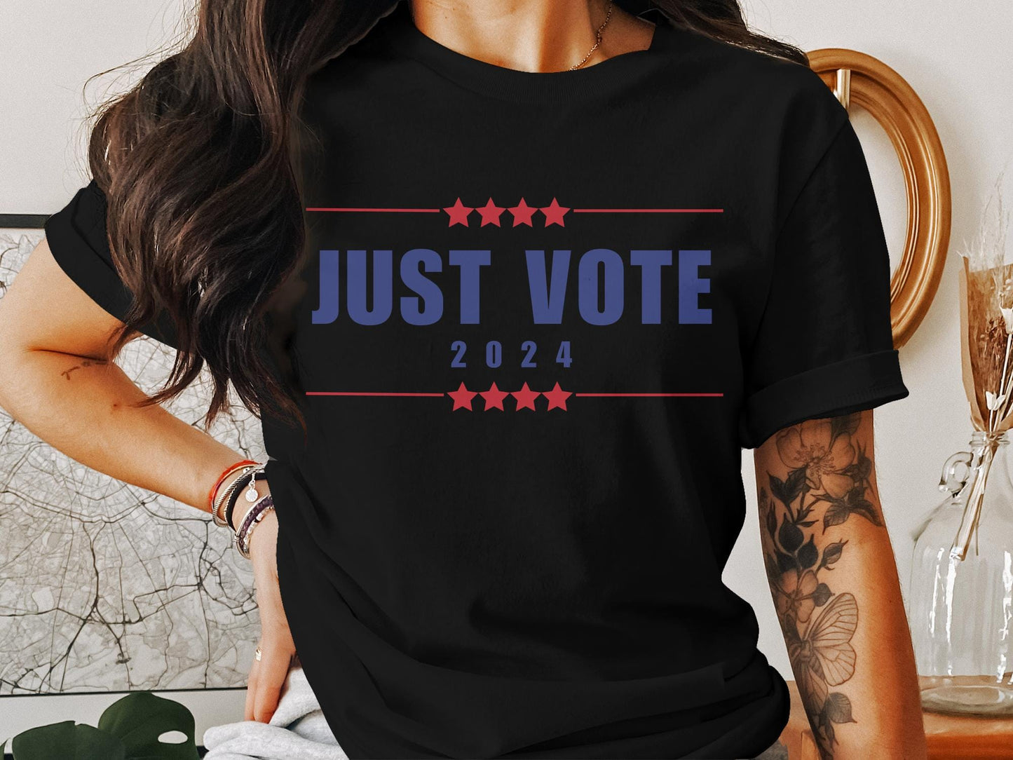 Just Vote 2024 T-Shirt, Election Campaign Shirt, Vote Awareness Tee, Patriotic Voting Shirt, Political Statement Tee