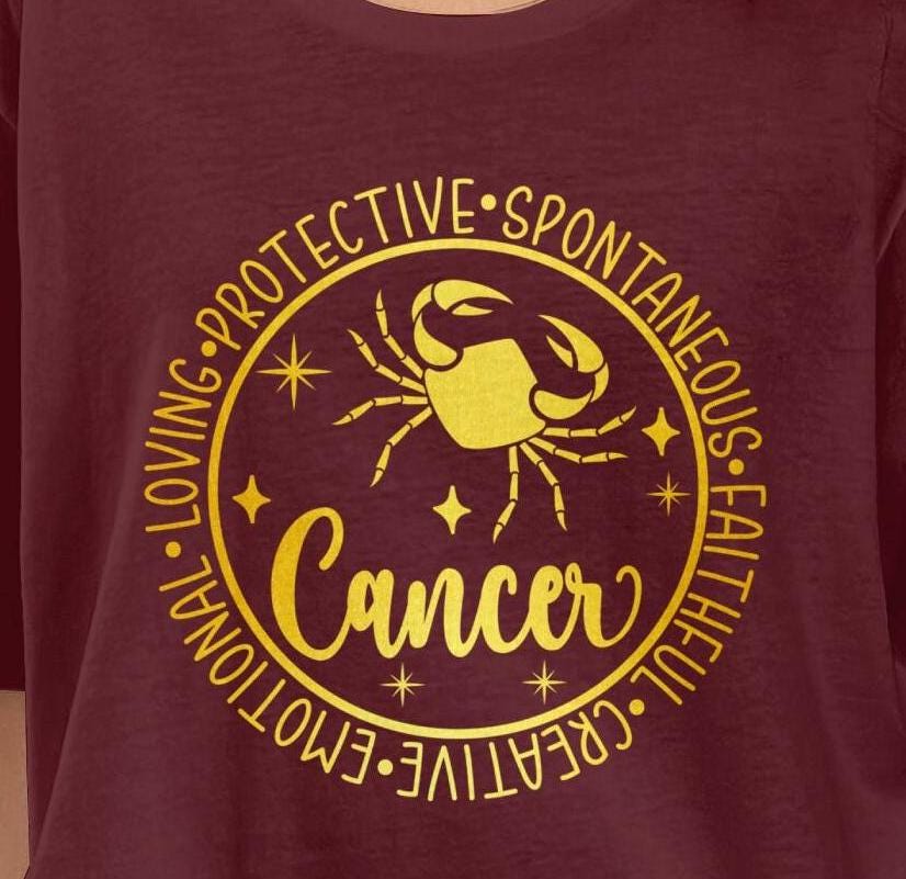 Cancer Zodiac Sign T-Shirt, Astrology Graphic Tee, Horoscope Shirt, Zodiac Apparel Gift, Unique Birthday Gift, Gift for him, Gift for her