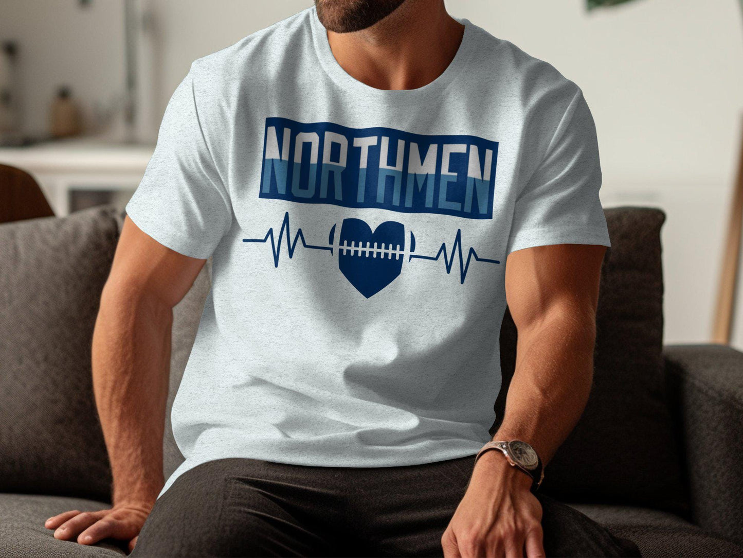 Northmen T-Shirt, Football Heartbeat Design, Northmen Fan Apparel, Football Lover Gift, Team Spirit Tee, Sports Enthusiast Shirt