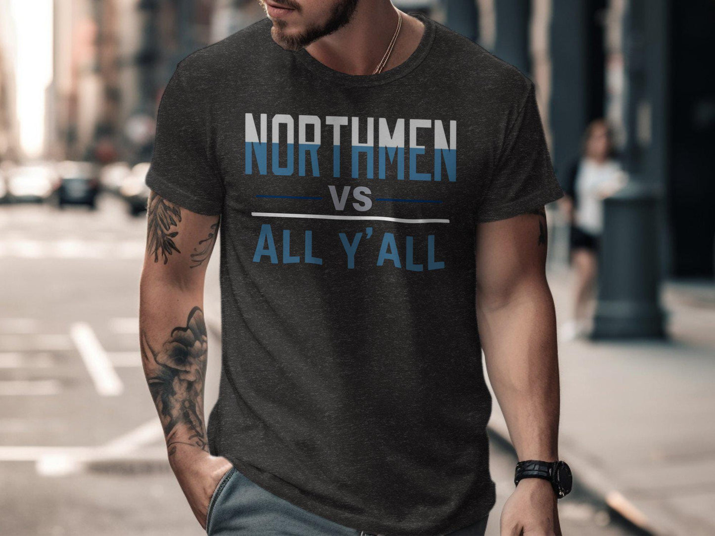Northmen vs All Y'all T-Shirt, Funny Statement Tee, Southern Pride Shirt, Retro Style Graphic Tee, Unisex Casual Wear, Gift Idea