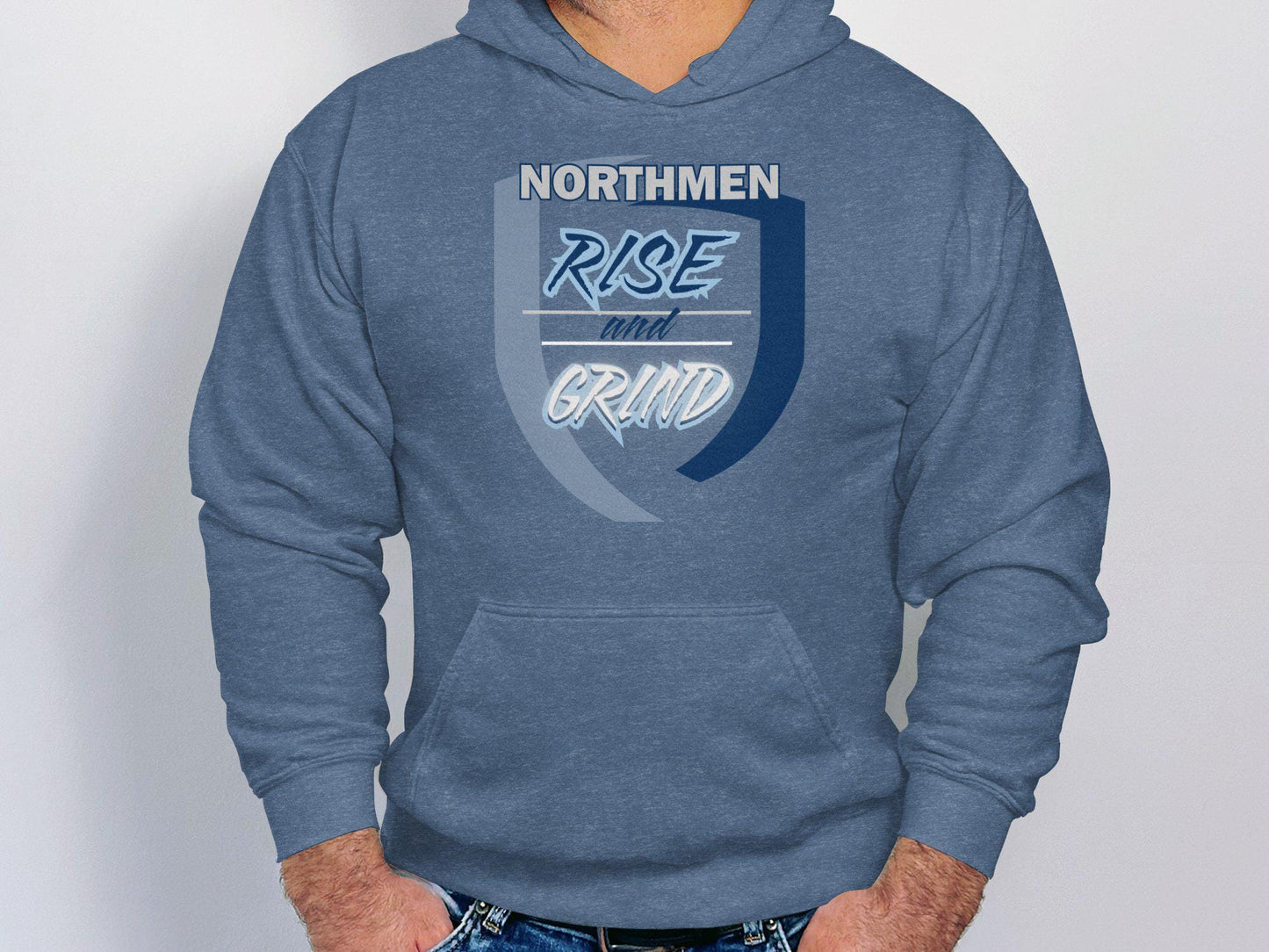 Northmen Rise and Grind T-Shirt, Motivational Quote Tee, Inspiring Graphic Shirt, Daily Grind Apparel, Empowering Workout Wear
