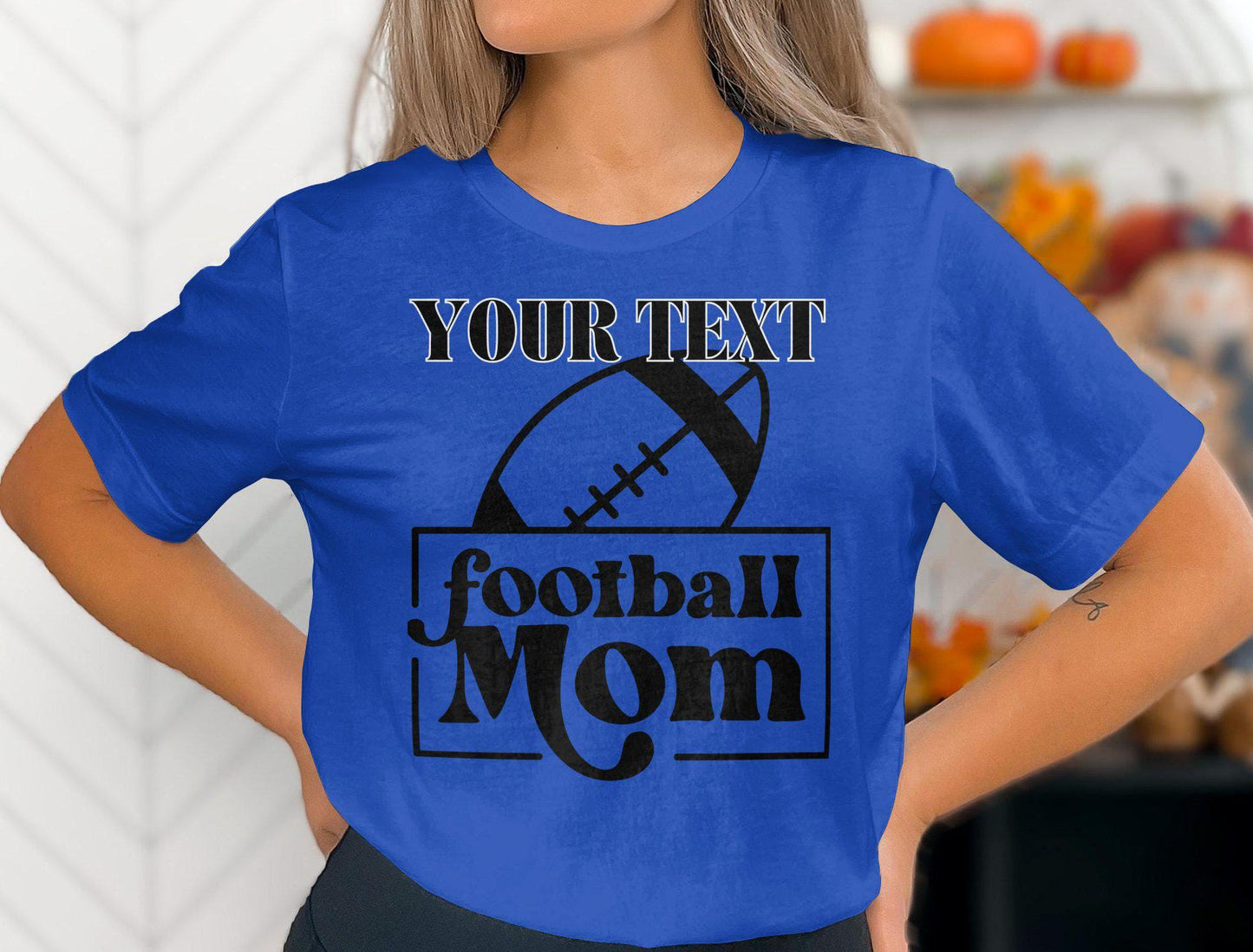 Custom Football Mom T-Shirt, Personalized Football Mom Shirt, Football Mom Gift, Sports Mom Shirt, Customizable Sports Mom Tee
