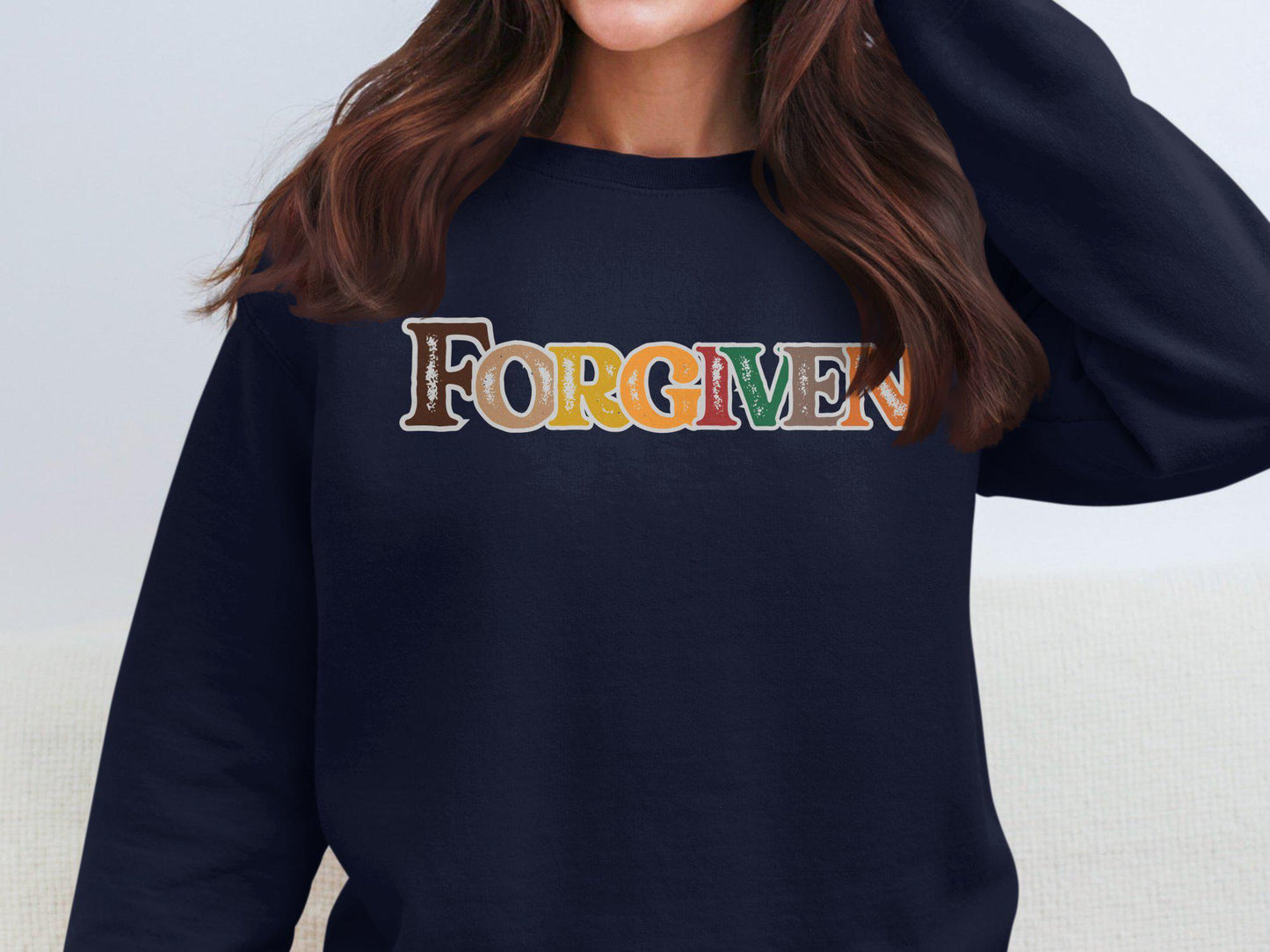 Retro Forgiven Graphic Tee, Vintage Inspired Forgiven T-Shirt, Faith Statement Shirt, Spiritual Message Tee, Christian Apparel